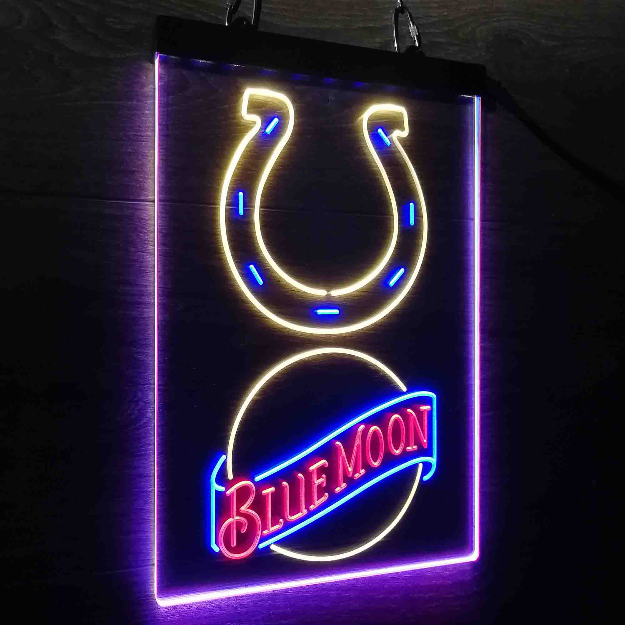 Blue Moon Bar Indianapolis Colts Est. 1953 Neon LED Sign 3 Colors