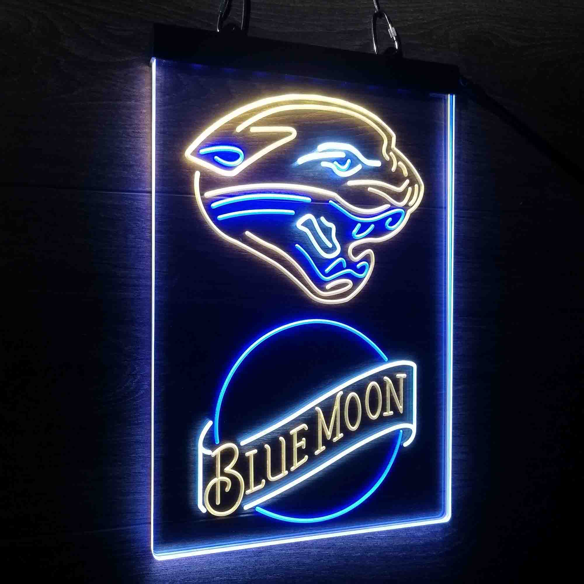 Blue Moon Bar Jacksonville Jaguars Est. 1995 Neon LED Sign 3 Colors