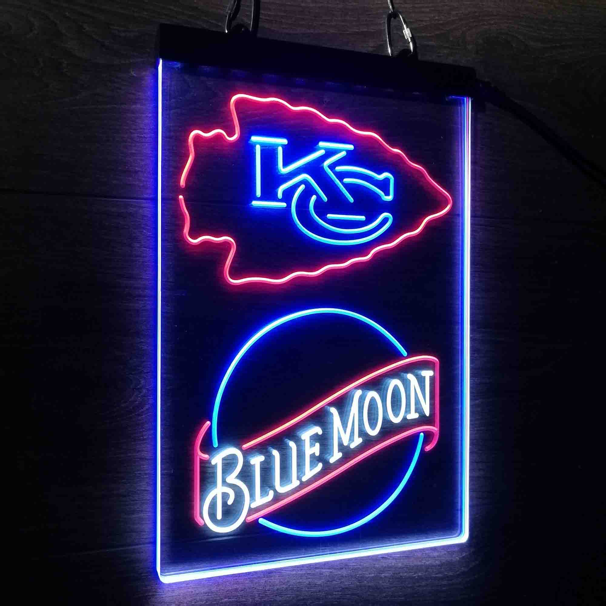 Blue Moon Bar Kansas City Chiefs Est. 1960 Neon LED Sign 3 Colors