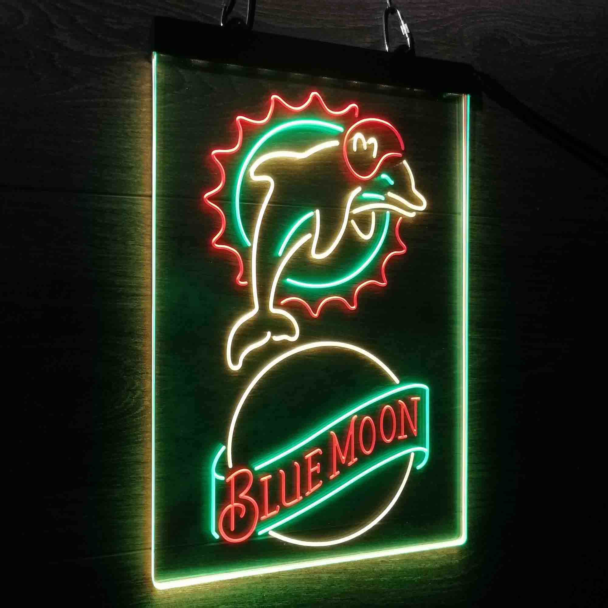 Blue Moon Bar Miami Dolphins Est. 1966 Neon LED Sign 3 Colors