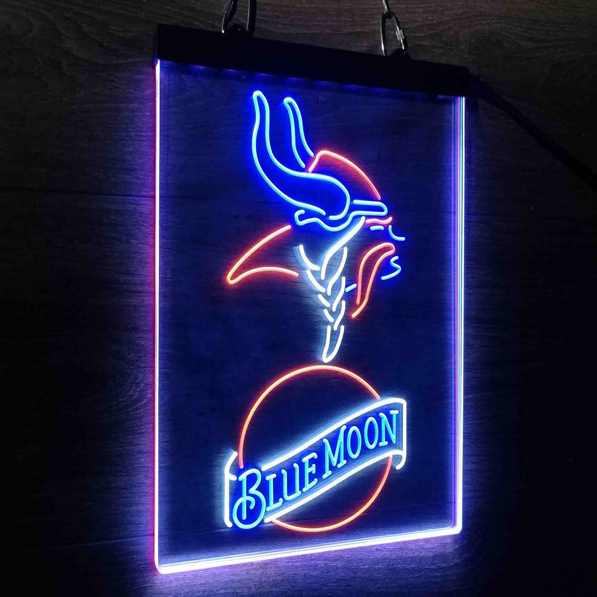 Blue Moon Bar Minnesota Vikings Est. 1961 Neon LED Sign 3 Colors