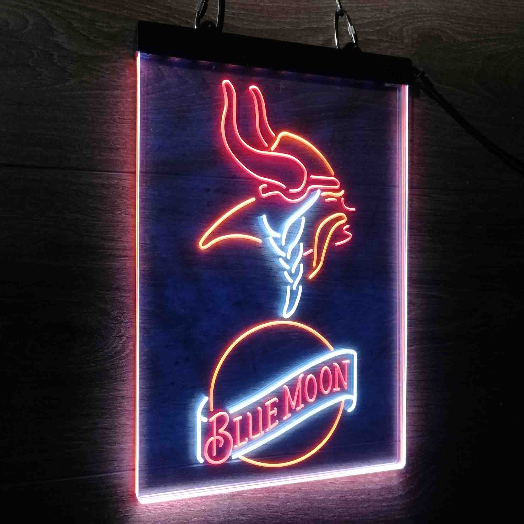 Blue Moon Bar Minnesota Vikings Est. 1961 Neon LED Sign 3 Colors