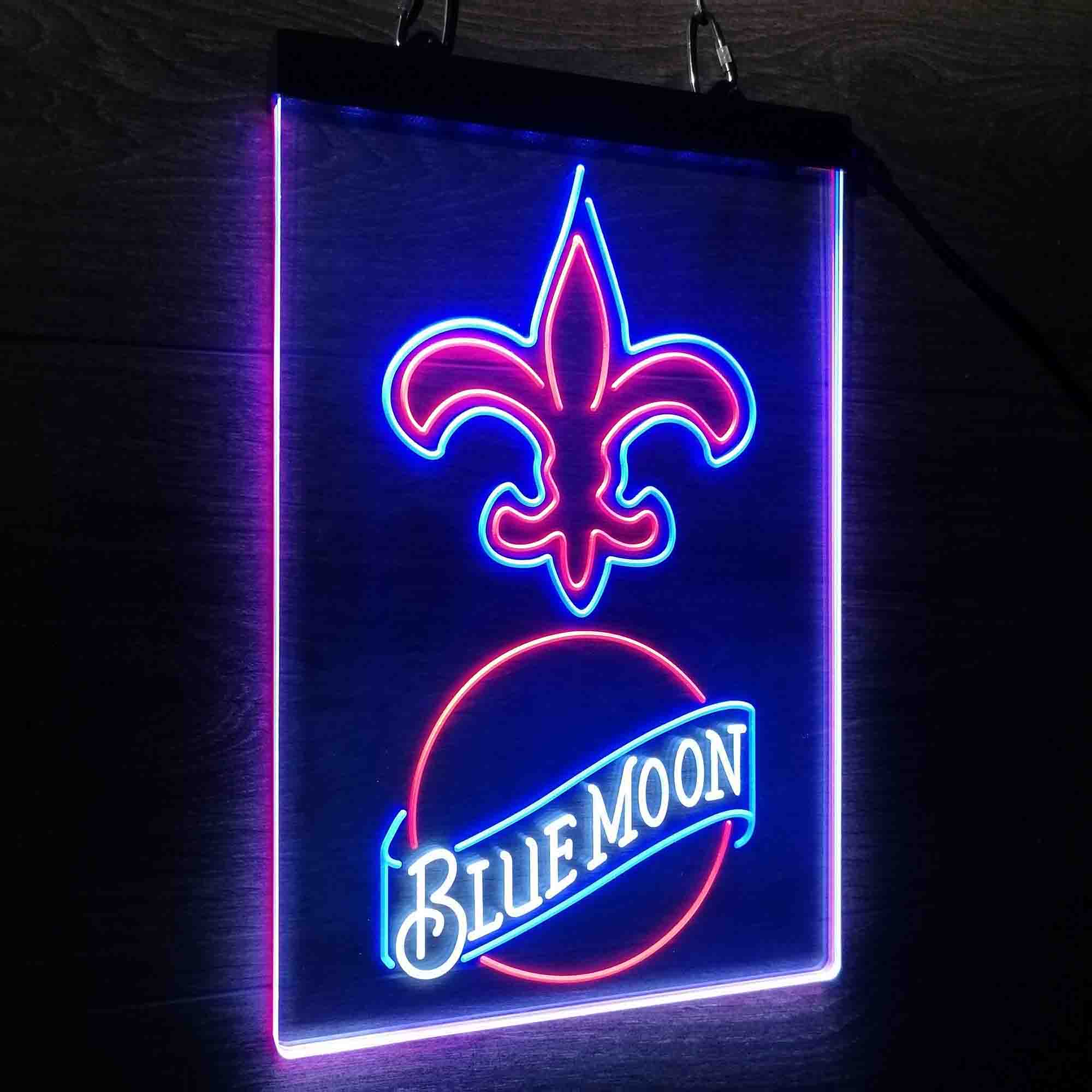 Blue Moon Bar New Orleans Saints Est. 1967 Neon LED Sign 3 Colors