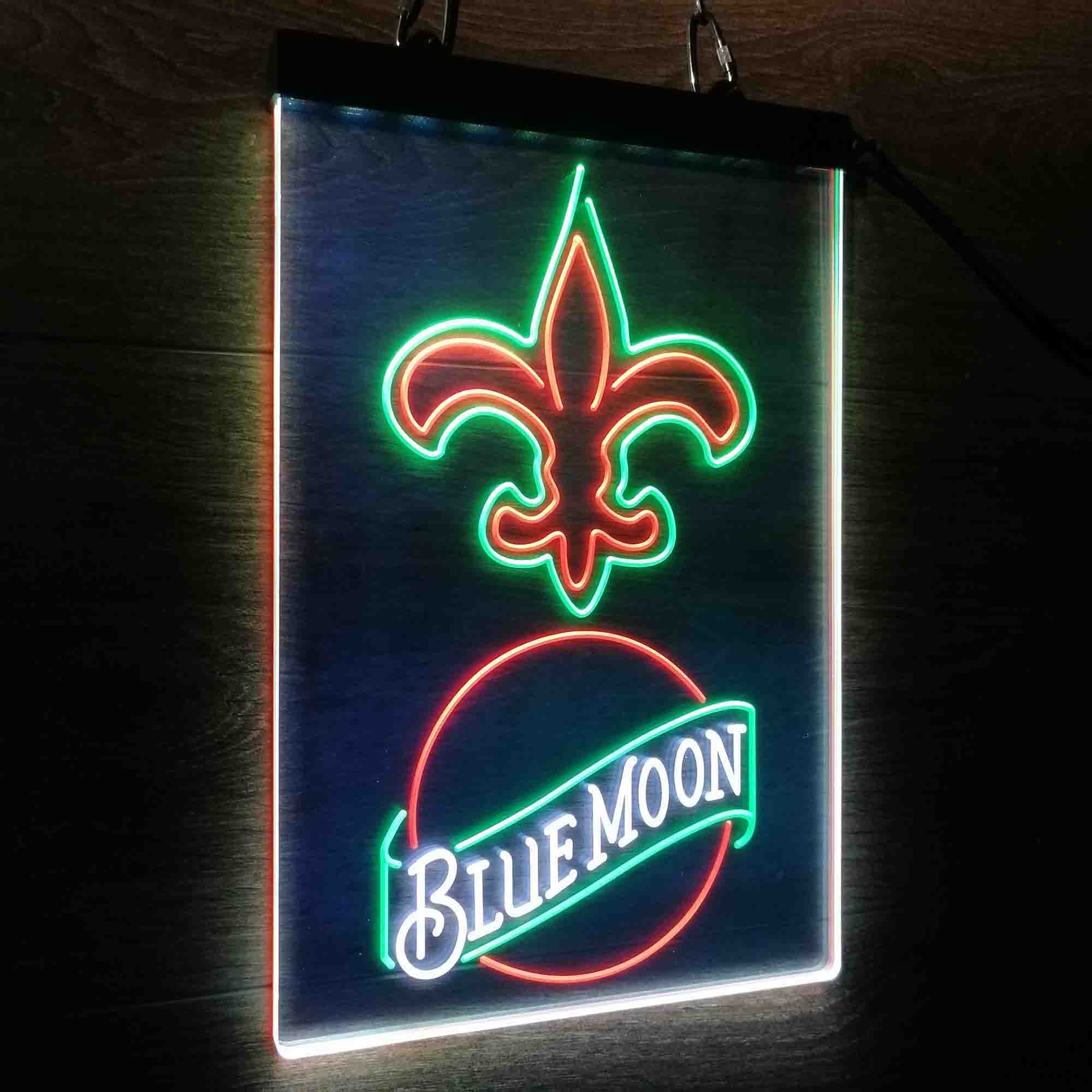Blue Moon Bar New Orleans Saints Est. 1967 Neon LED Sign 3 Colors