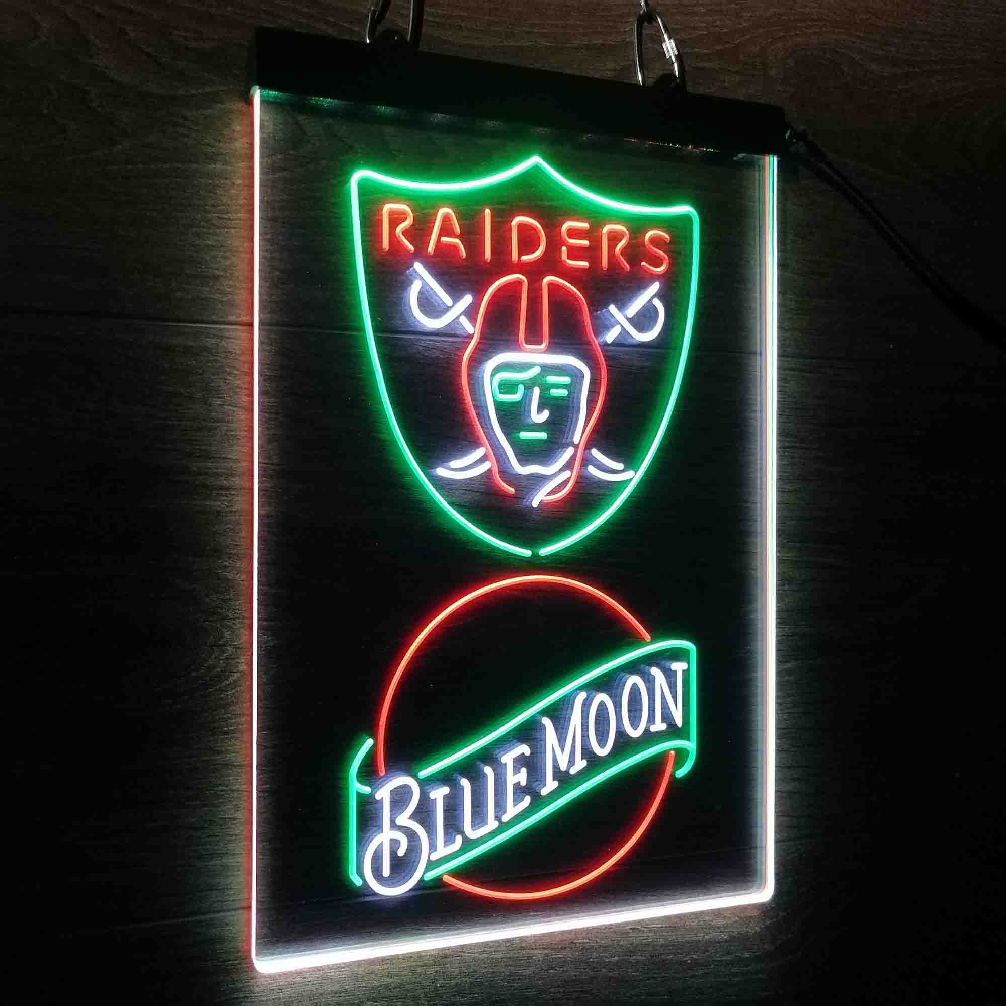 Blue Moon Bar Oakland Raiders Est. 1960 Neon LED Sign 3 Colors