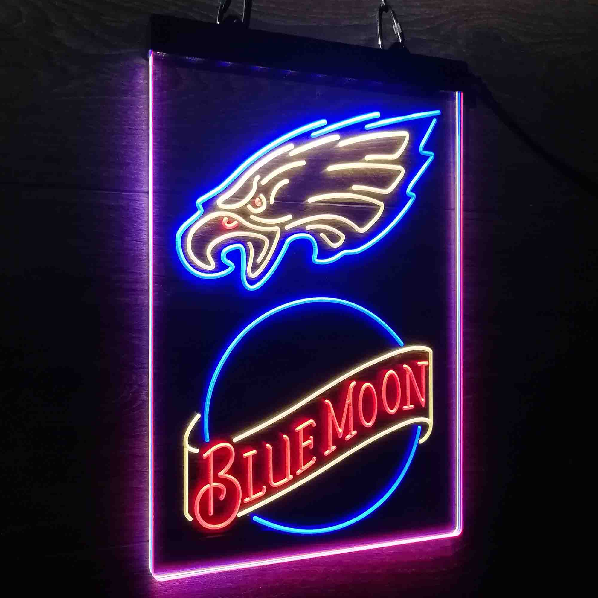 Blue Moon Bar Philadelphia Eagles Est. 1933 Neon LED Sign 3 Colors