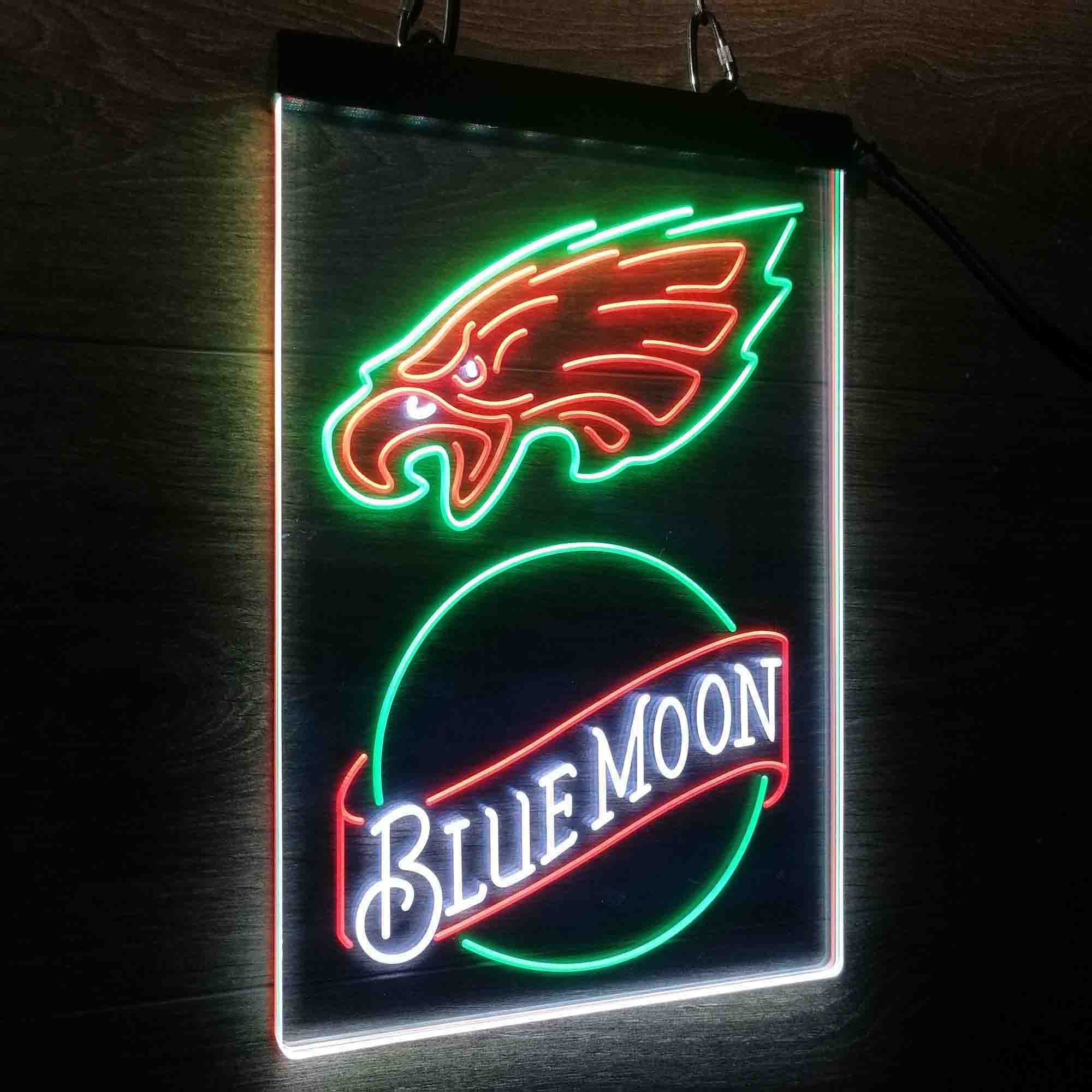 Blue Moon Bar Philadelphia Eagles Est. 1933 Neon LED Sign 3 Colors