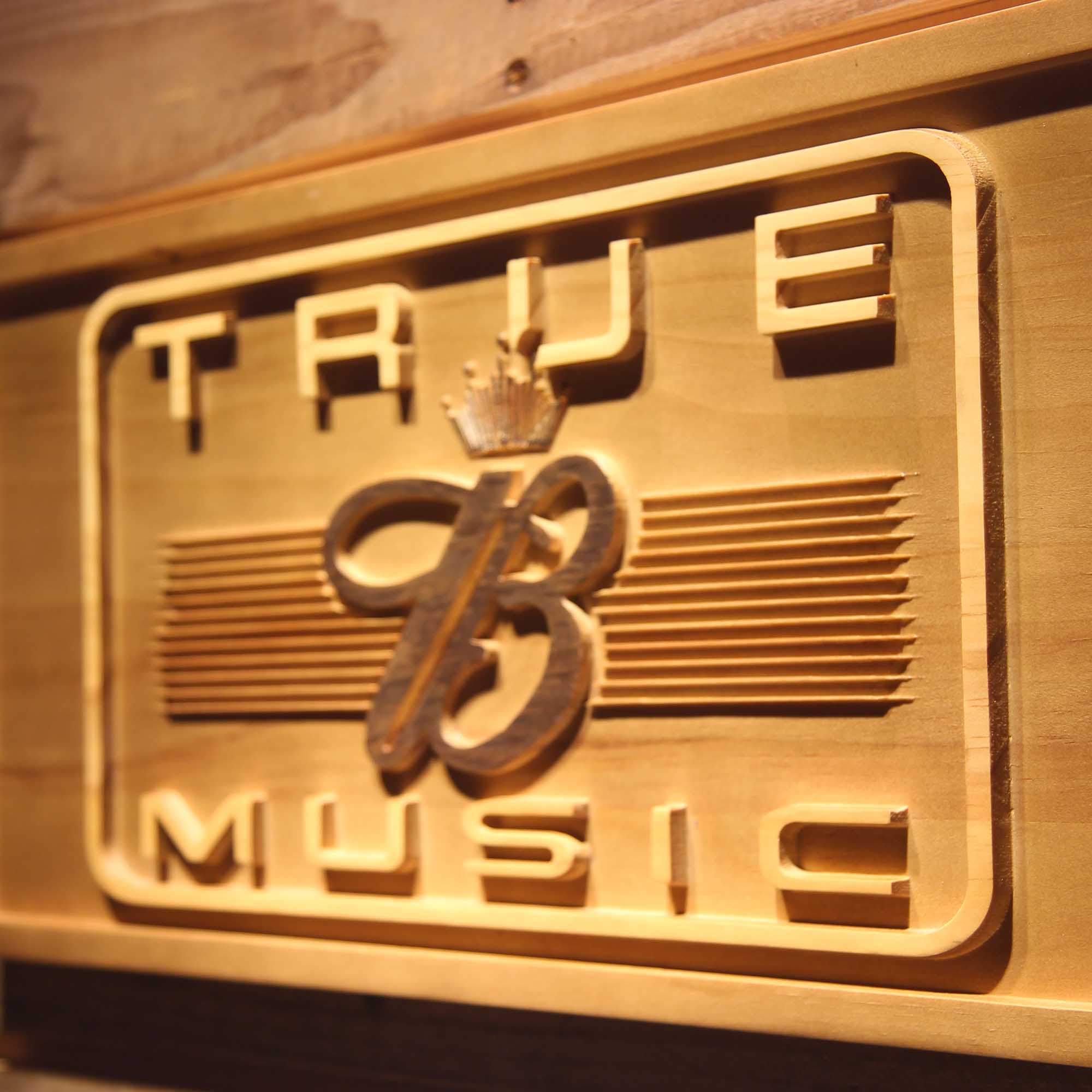 Budweiser True Music 3D Wooden Engrave Sign