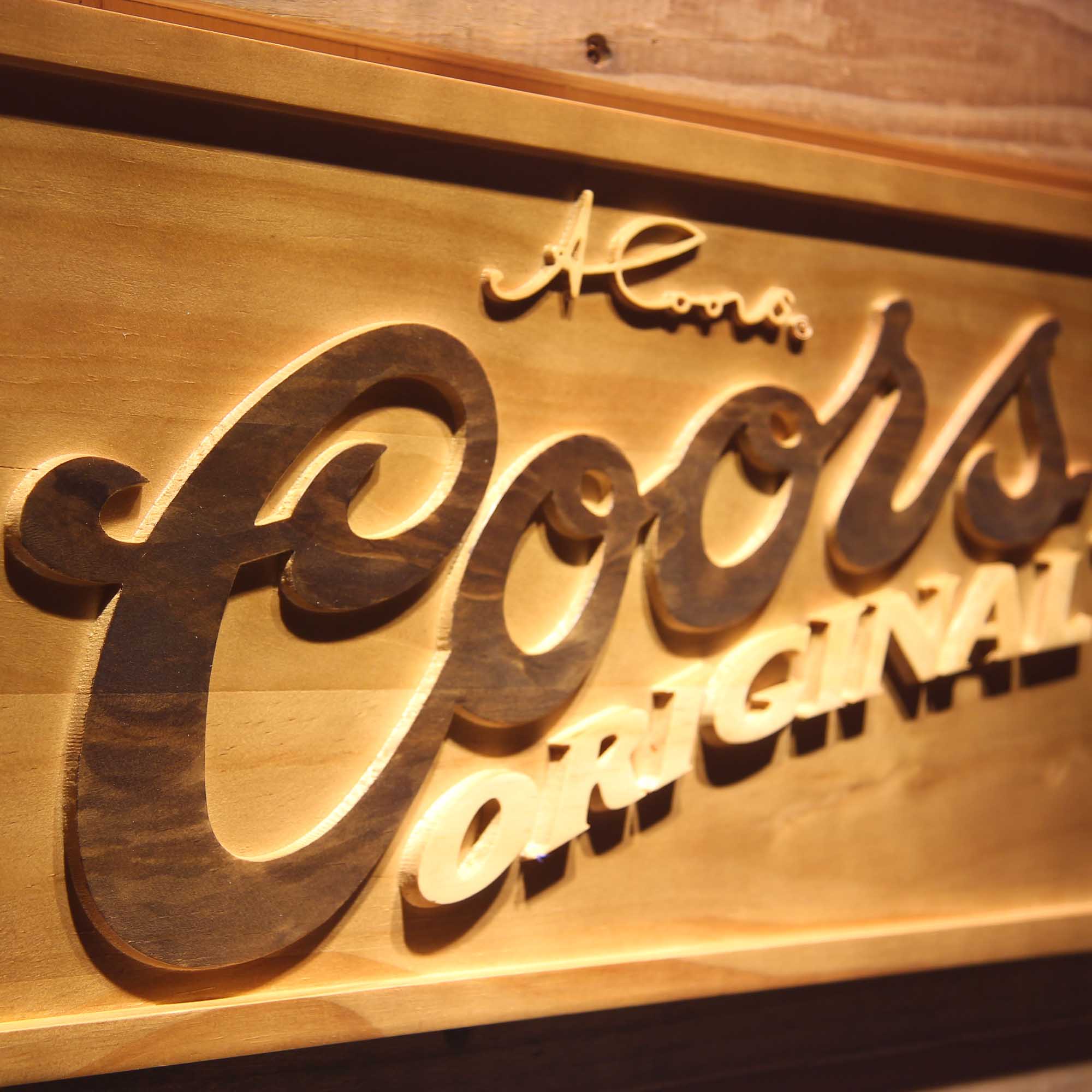 Coors Original 3D Wooden Engrave Sign