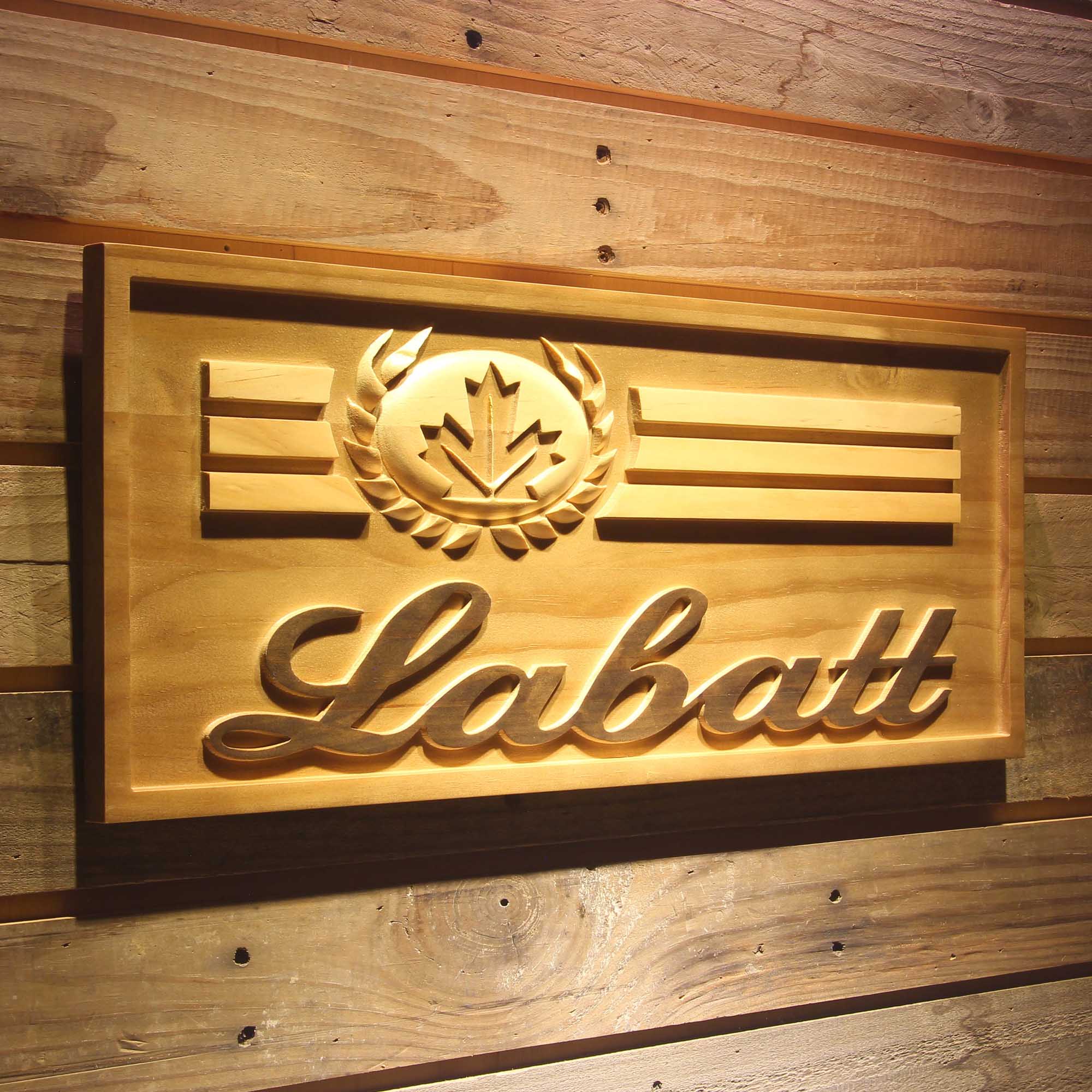 Labatt Beer 3D Wooden Engrave Sign