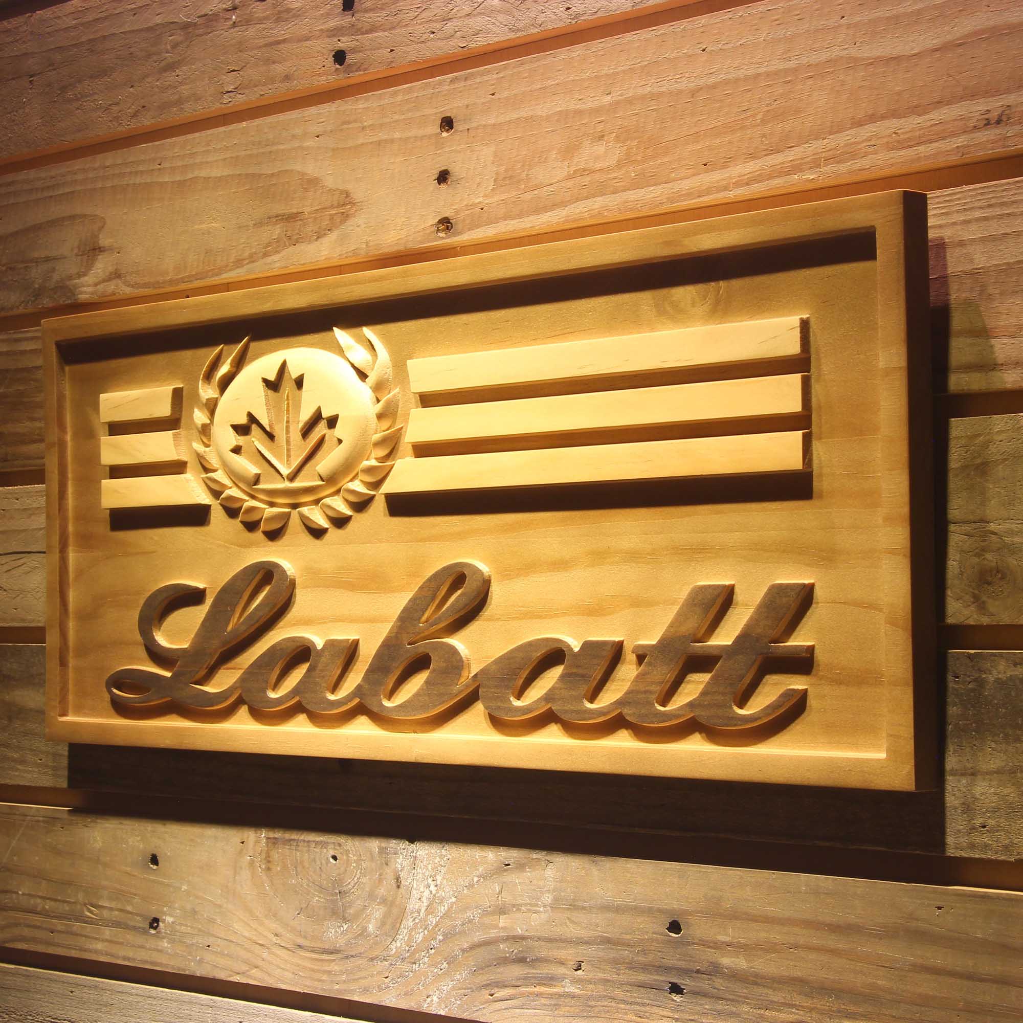 Labatt Beer 3D Wooden Engrave Sign