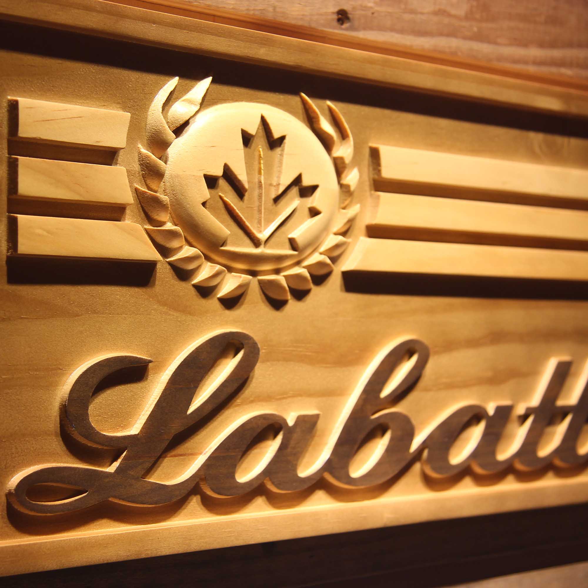 Labatt Beer 3D Wooden Engrave Sign