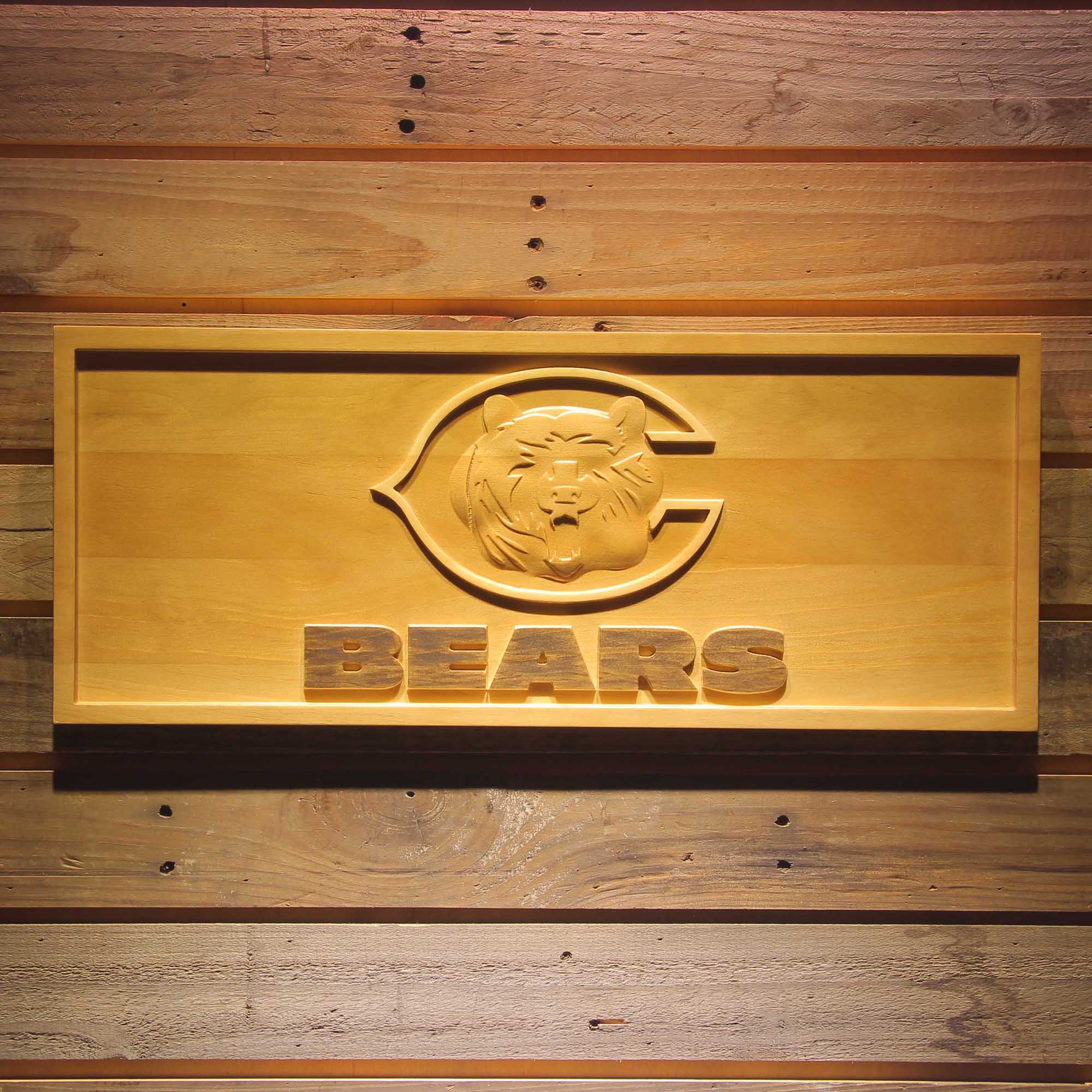 Chicago Bears 3D Wooden Engrave Sign