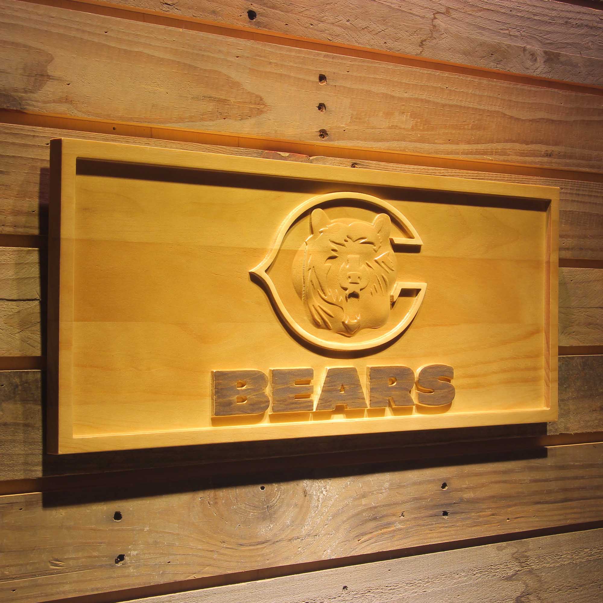 Chicago Bears 3D Wooden Engrave Sign