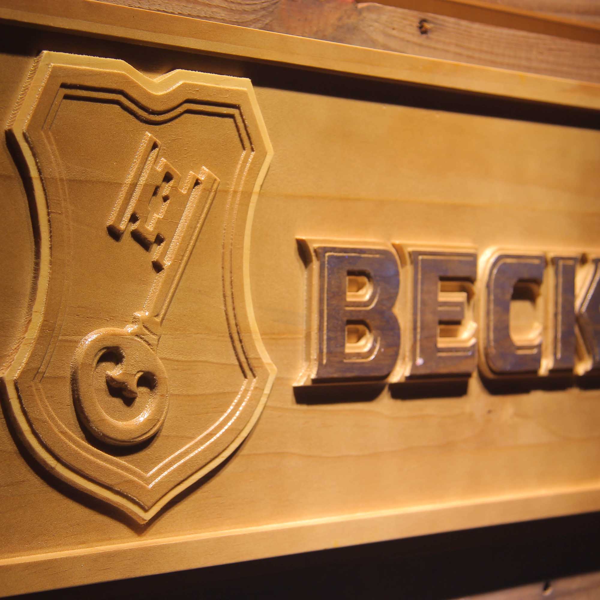 Beck's Beer 3D Wooden Engrave Sign