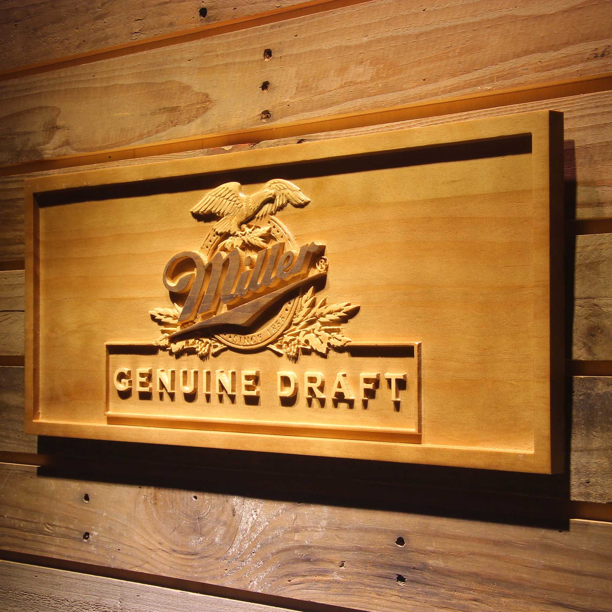 Miller Draft 3D Wooden Engrave Sign