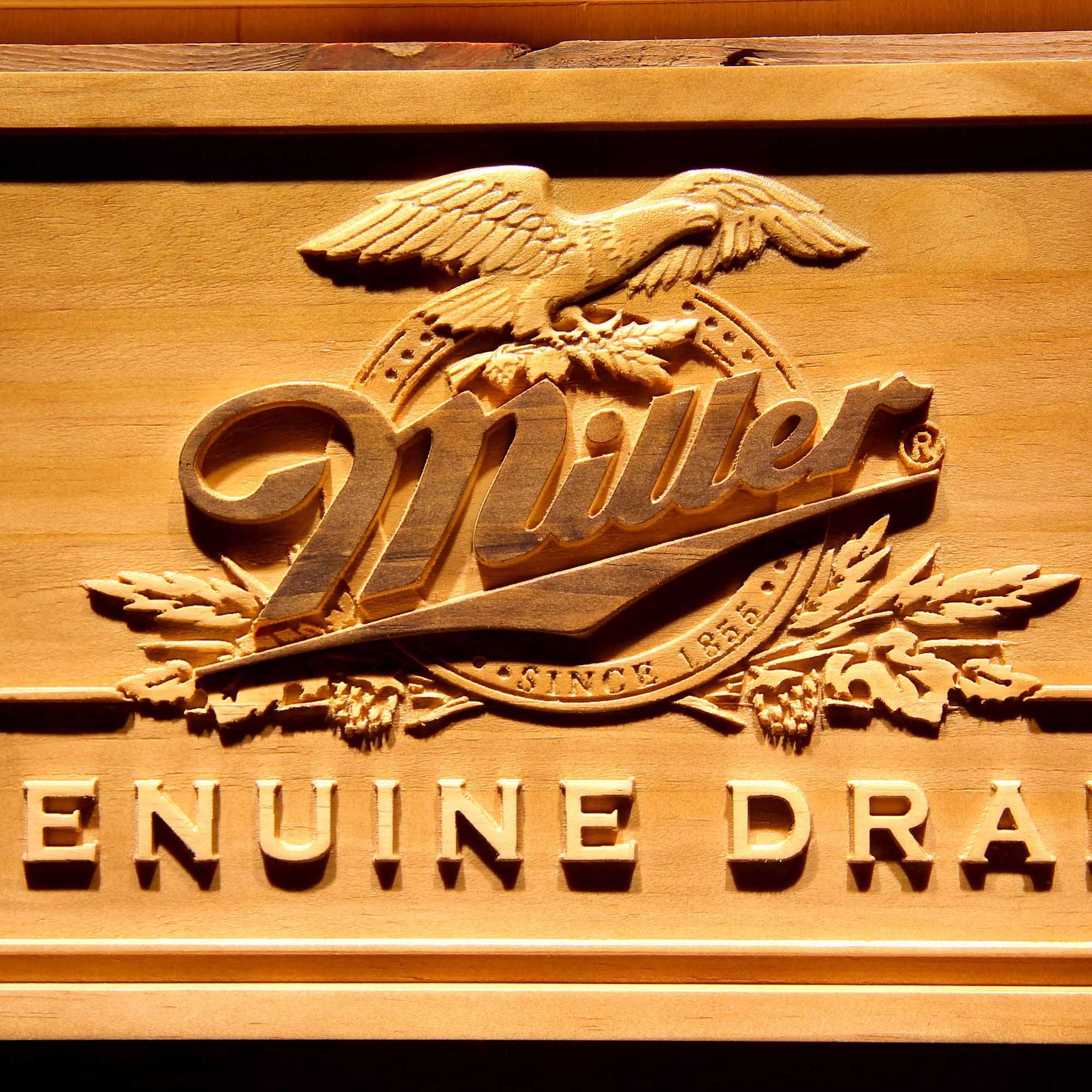 Miller Draft 3D Wooden Engrave Sign