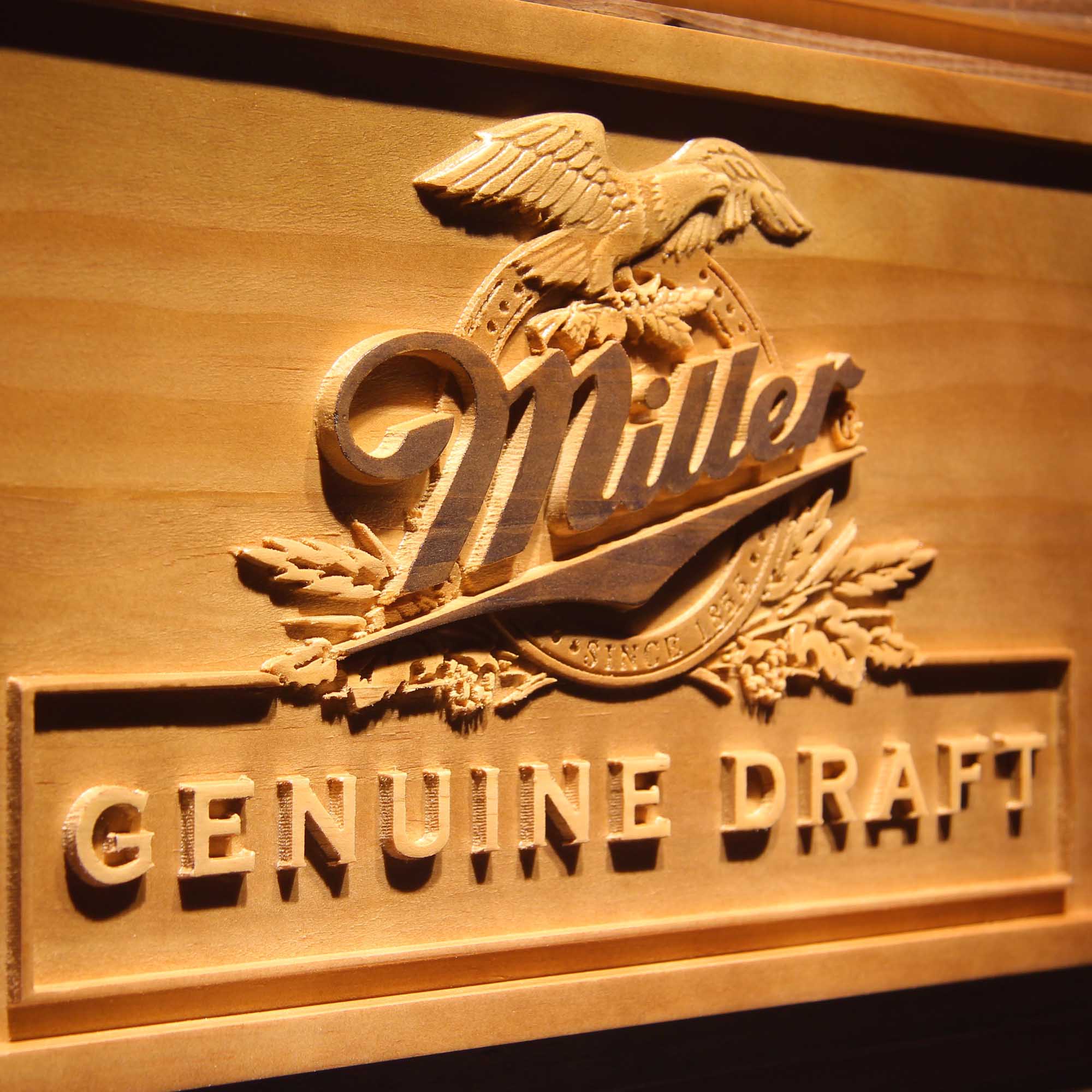 Miller Draft 3D Wooden Engrave Sign