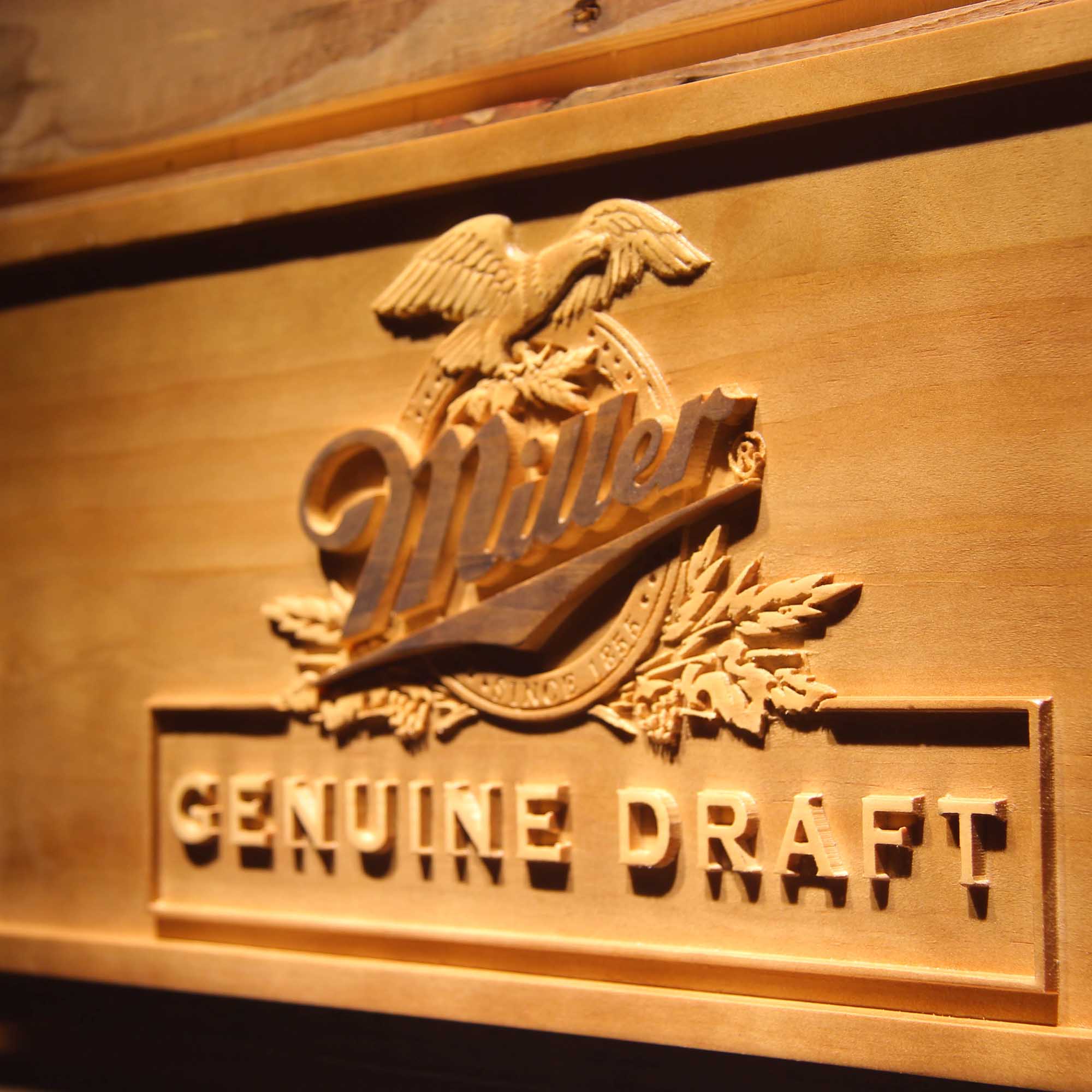 Miller Draft 3D Wooden Engrave Sign