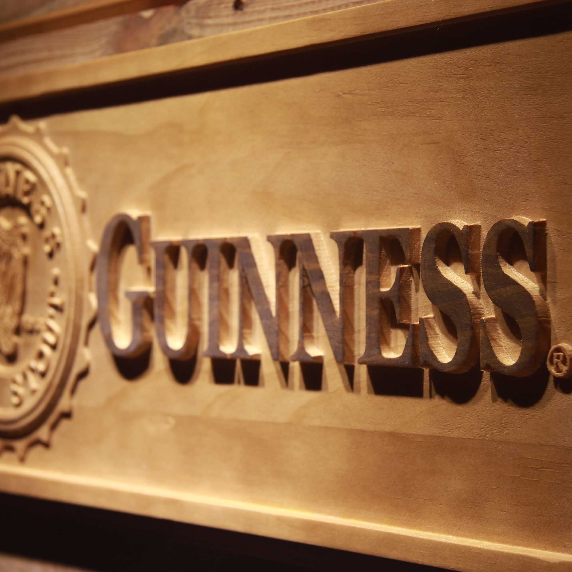 Guinness Extra Stout 3D Wooden Engrave Sign