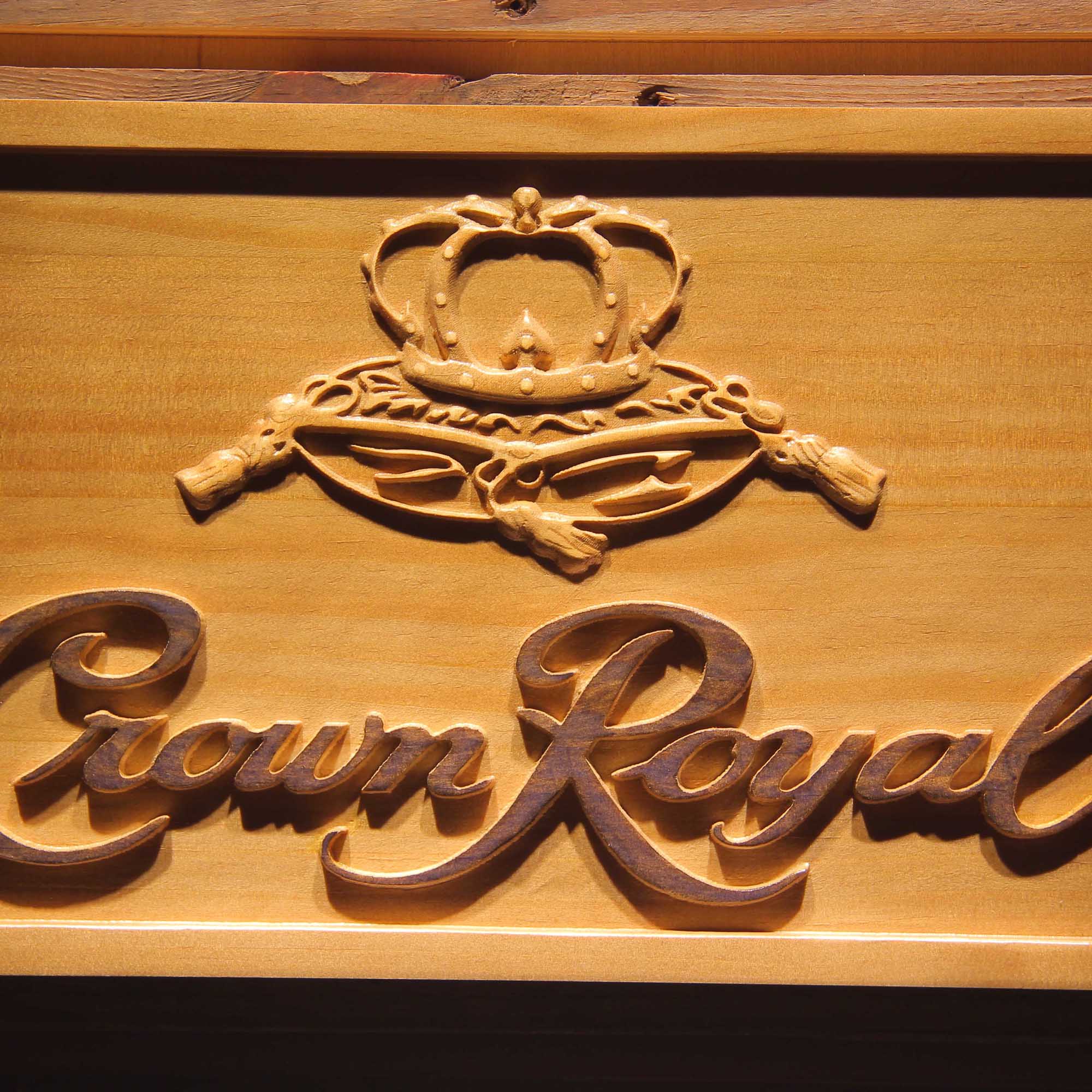 Crown Royal Beer 3D Wooden Engrave Sign