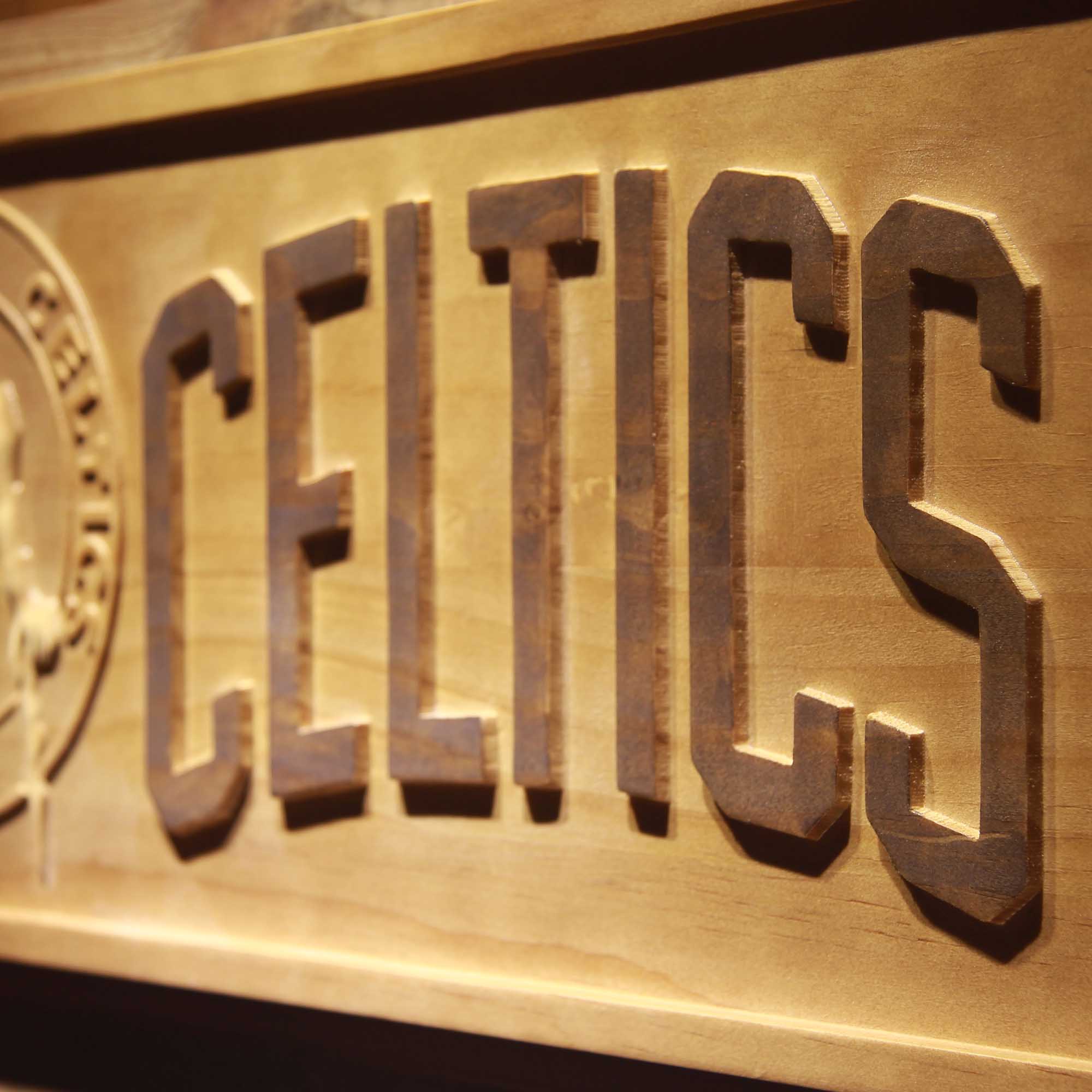 Boston Celtics Basketball Man Cave Sport 3D Wooden Engrave Sign