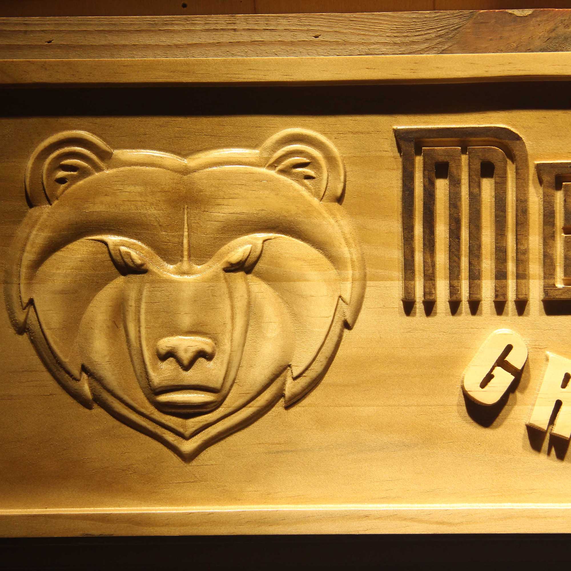 Memphis Grizzlies Basketball Man Cave Sport 3D Wooden Engrave Sign