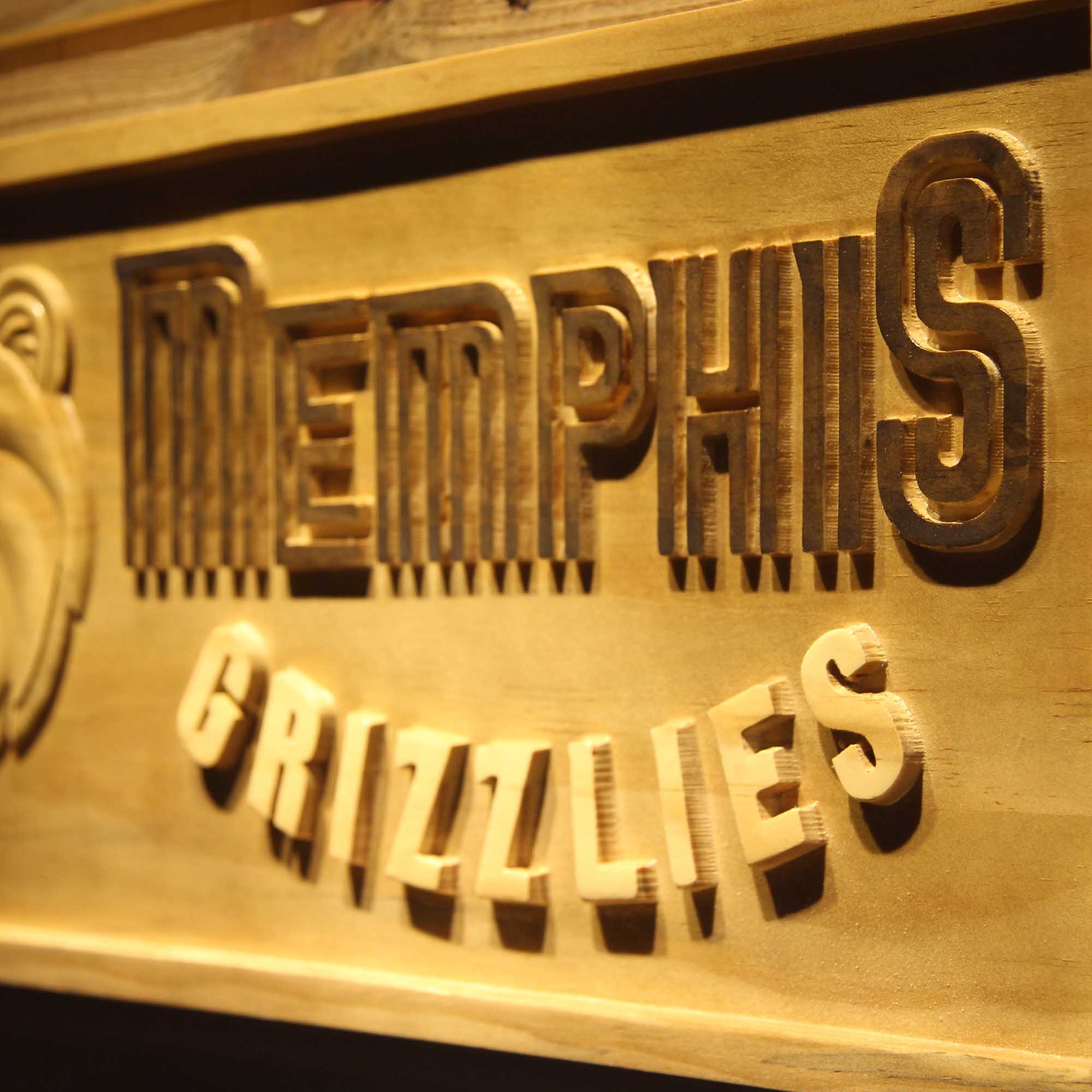 Memphis Grizzlies Basketball Man Cave Sport 3D Wooden Engrave Sign