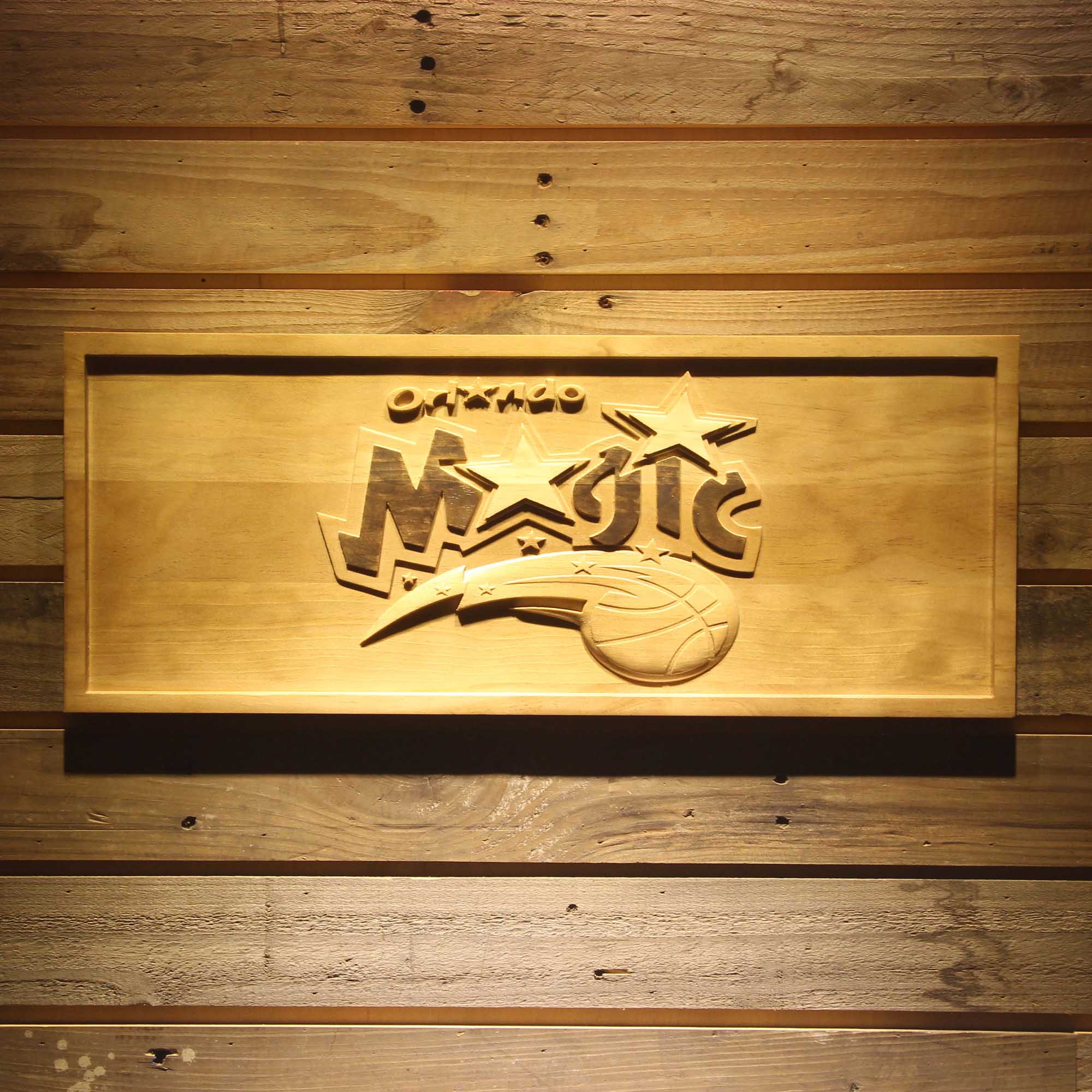 Orlando Magic Basketball Man Cave Sport 3D Wooden Engrave Sign