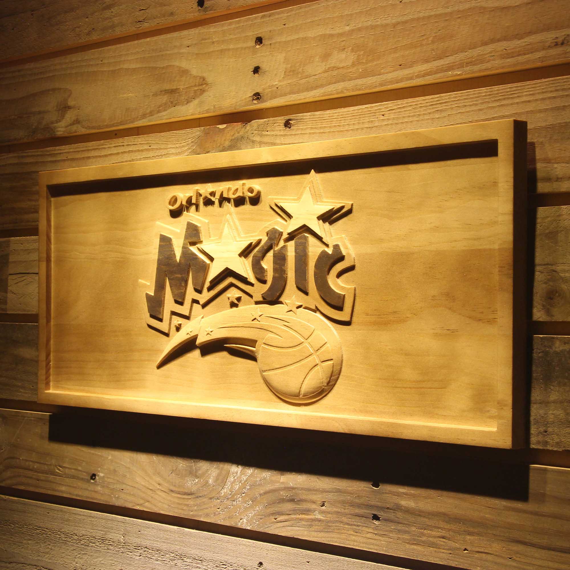 Orlando Magic Basketball Man Cave Sport 3D Wooden Engrave Sign