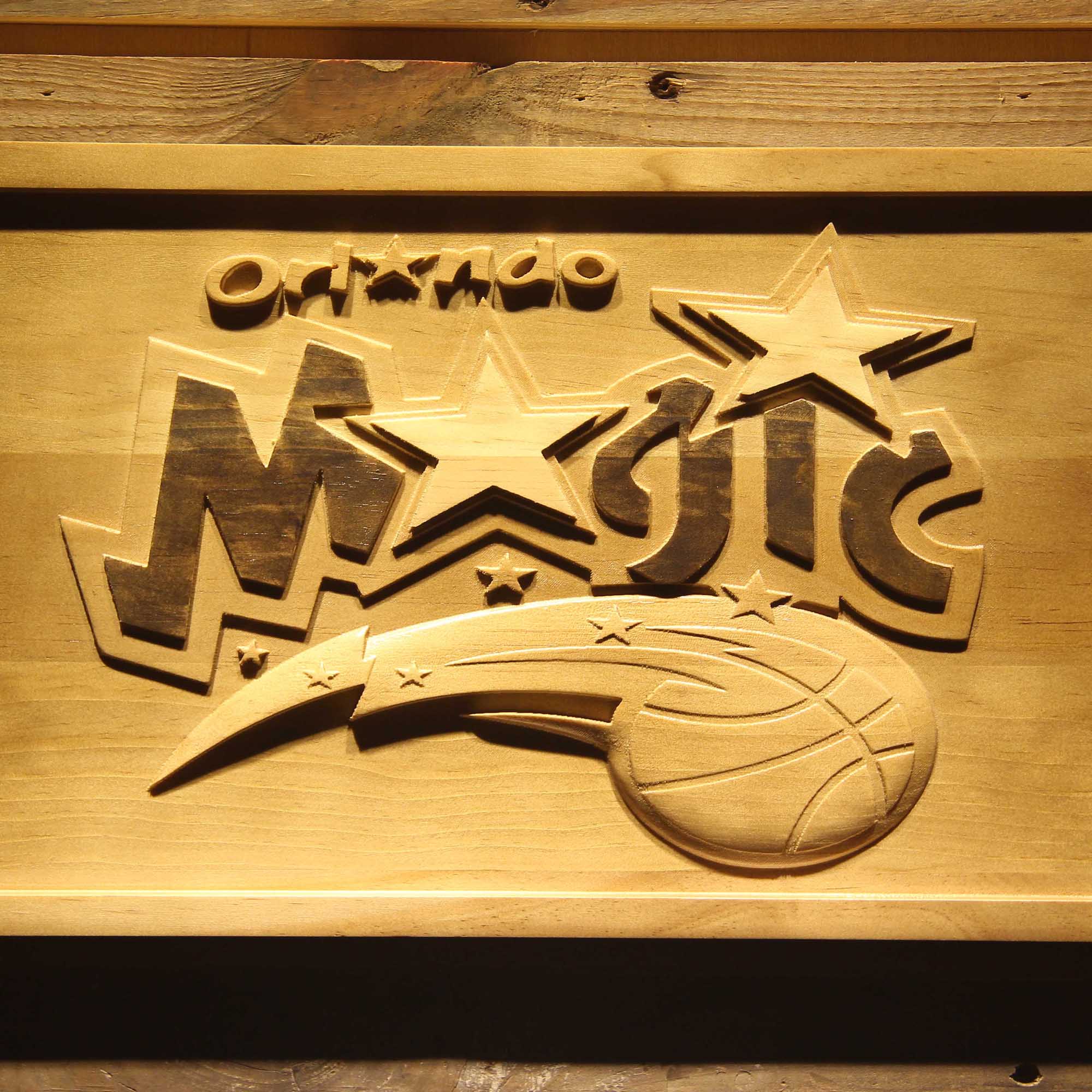 Orlando Magic Basketball Man Cave Sport 3D Wooden Engrave Sign