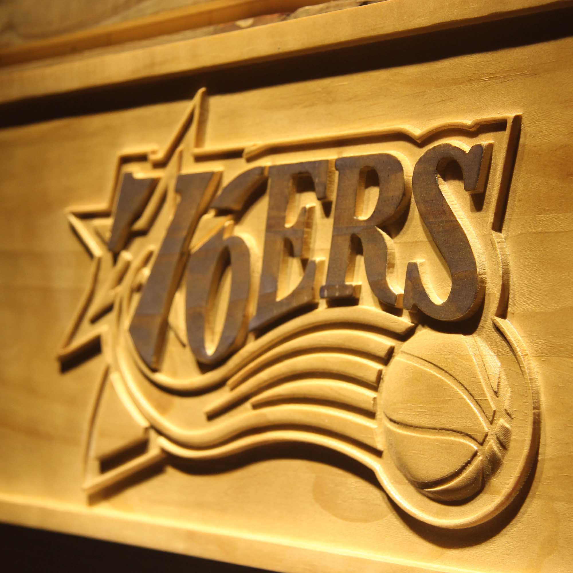 Philadelphia 76ers Basketball Man Cave Sport 3D Wooden Engrave Sign