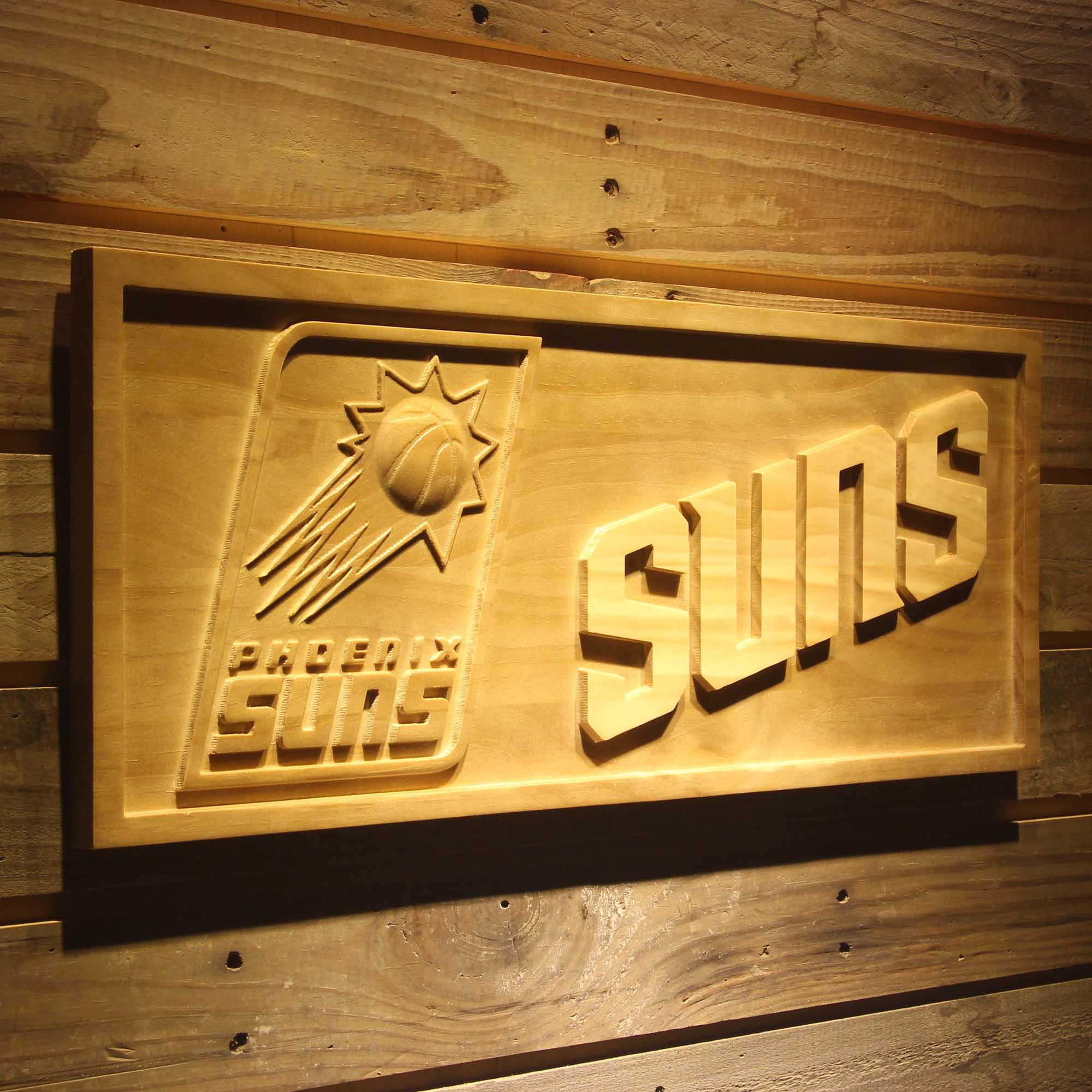 Phoenix Suns Basketball Man Cave Sport 3D Wooden Engrave Sign