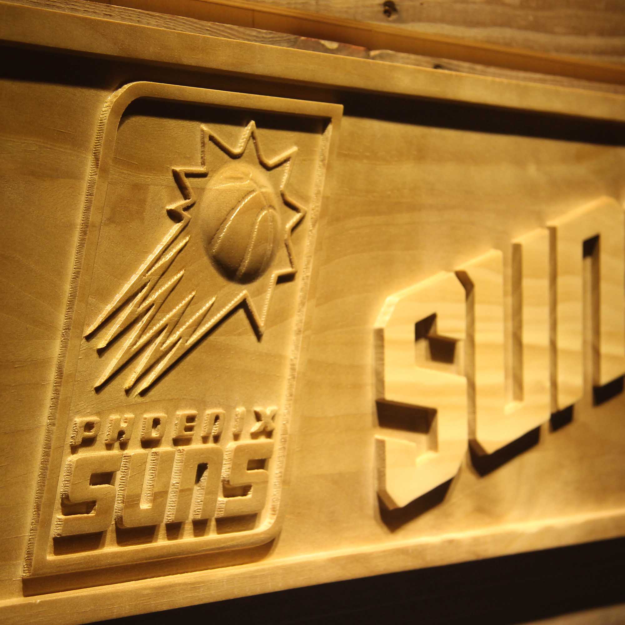 Phoenix Suns Basketball Man Cave Sport 3D Wooden Engrave Sign