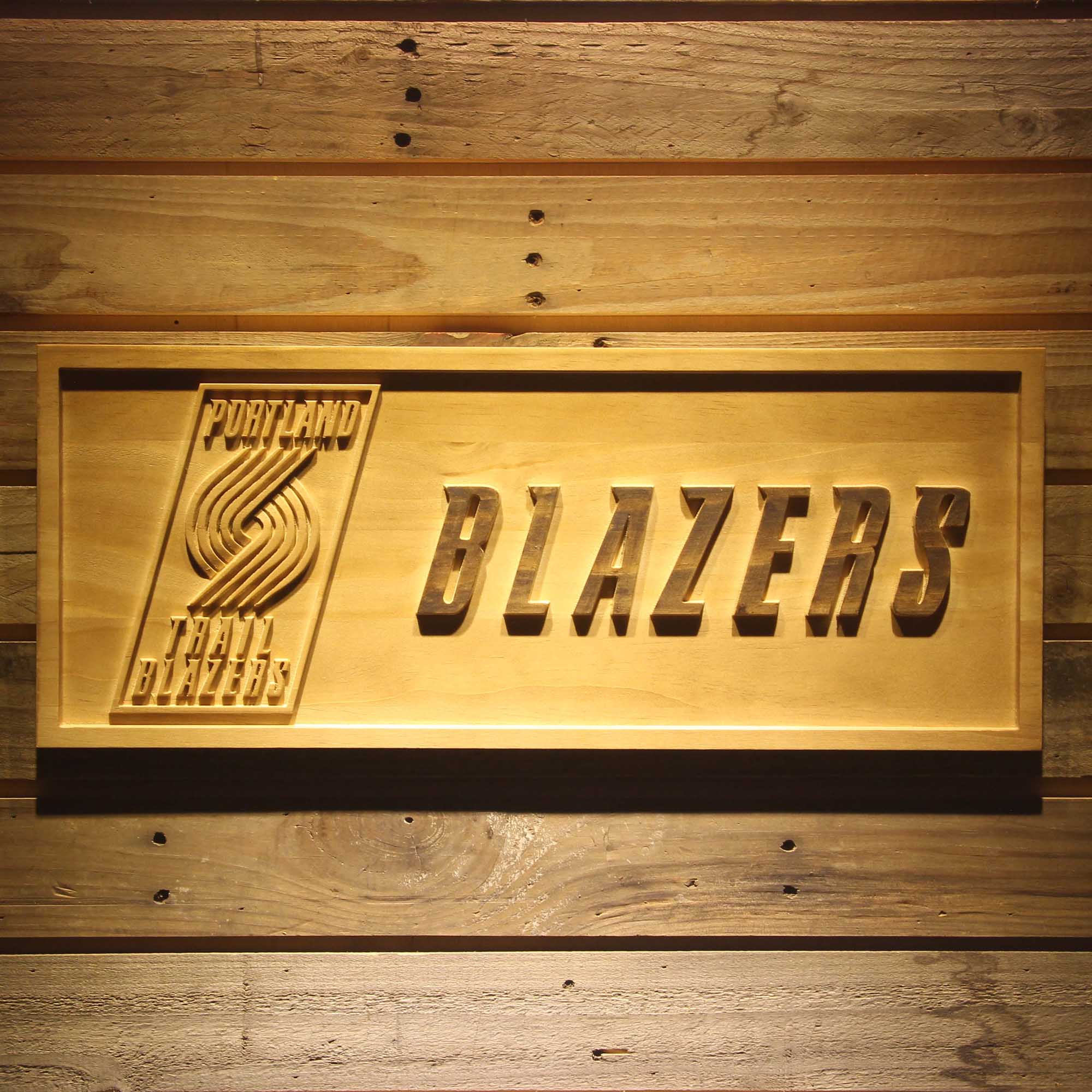 Portland Trail blazers Basketball Man Cave Sport 3D Wooden Engrave Sign