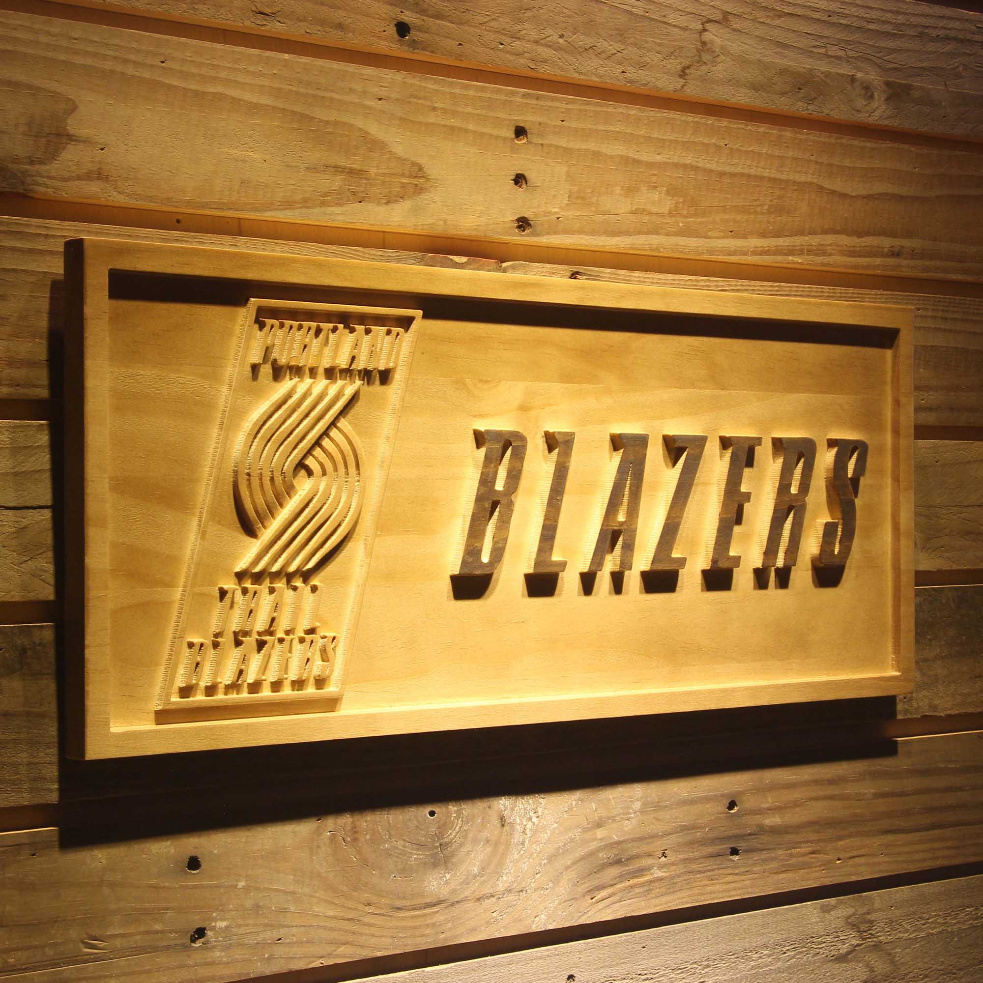 Portland Trail blazers Basketball Man Cave Sport 3D Wooden Engrave Sign