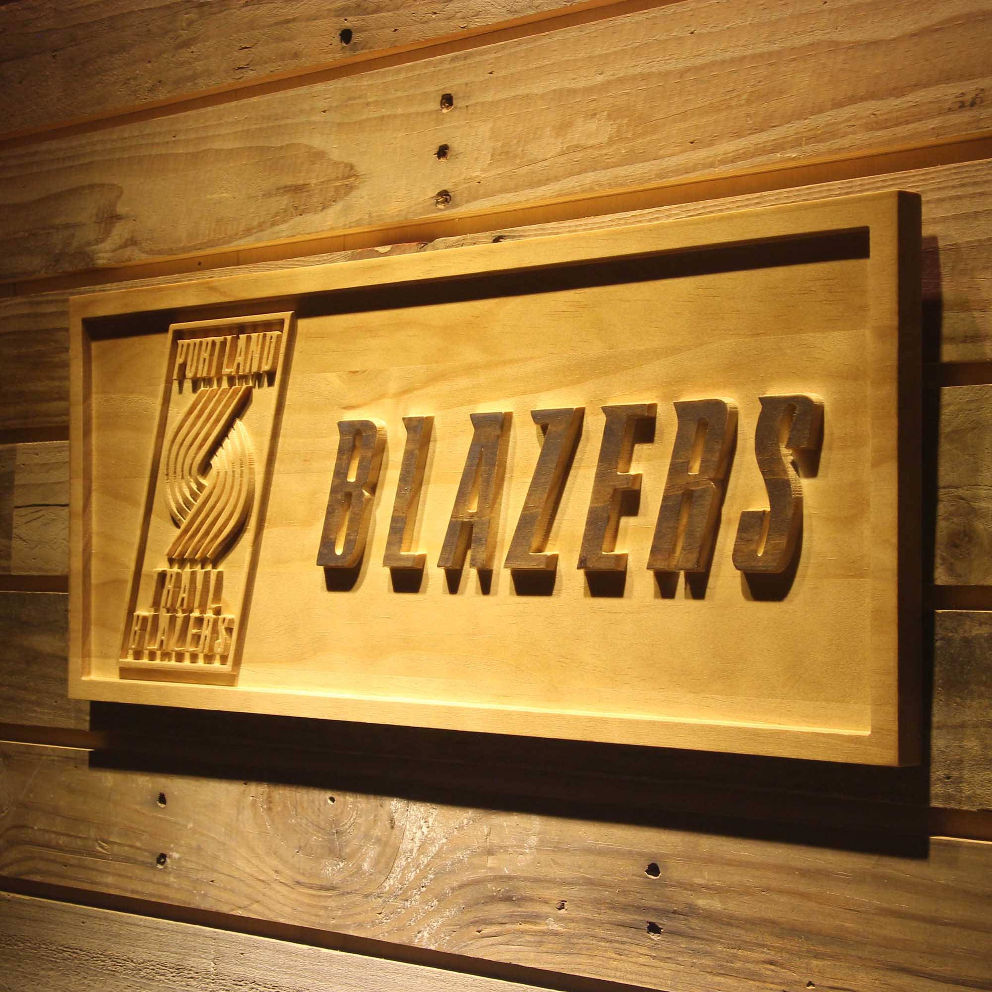 Portland Trail blazers Basketball Man Cave Sport 3D Wooden Engrave Sign