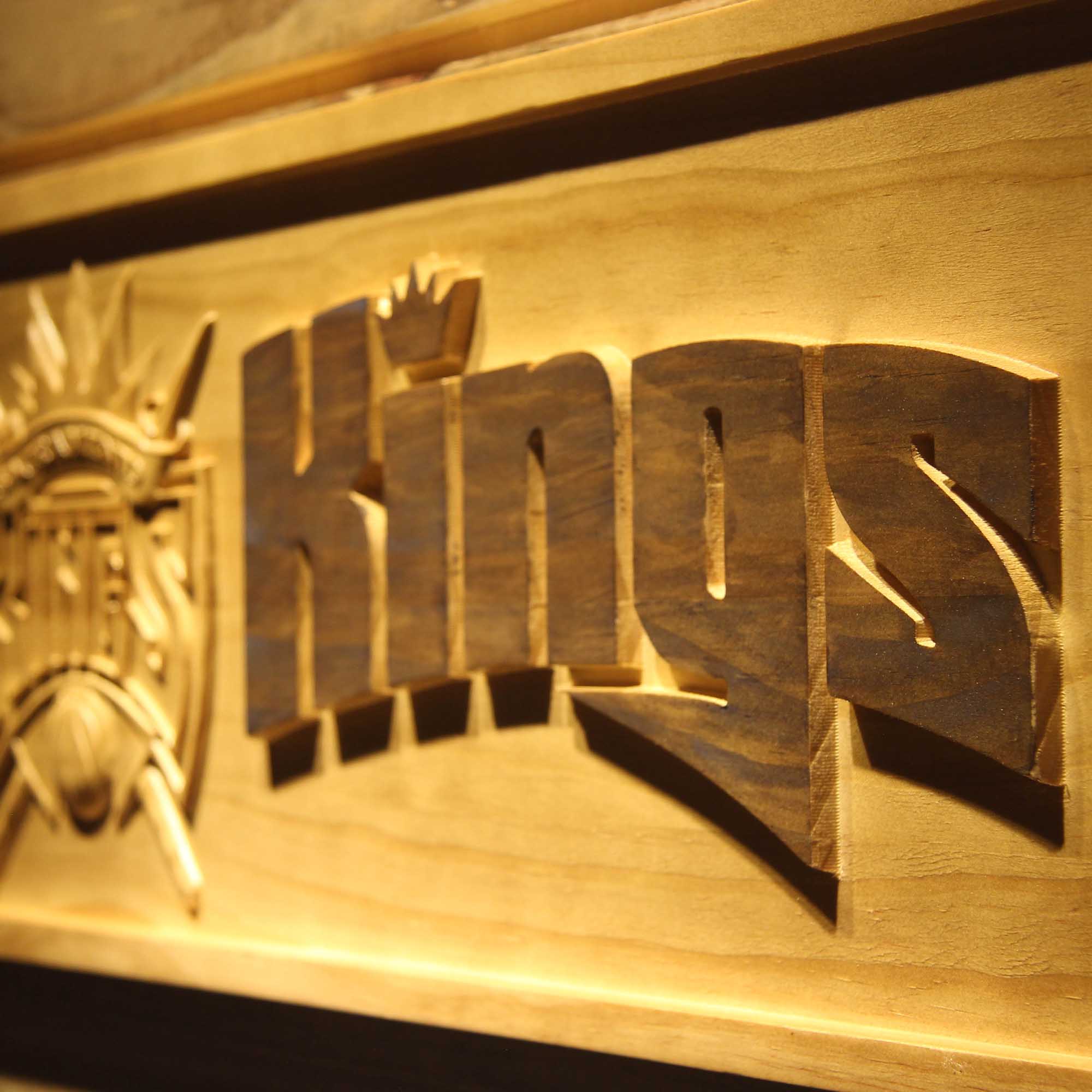 Sacramento Kings Basketball Man Cave Sport 3D Wooden Engrave Sign