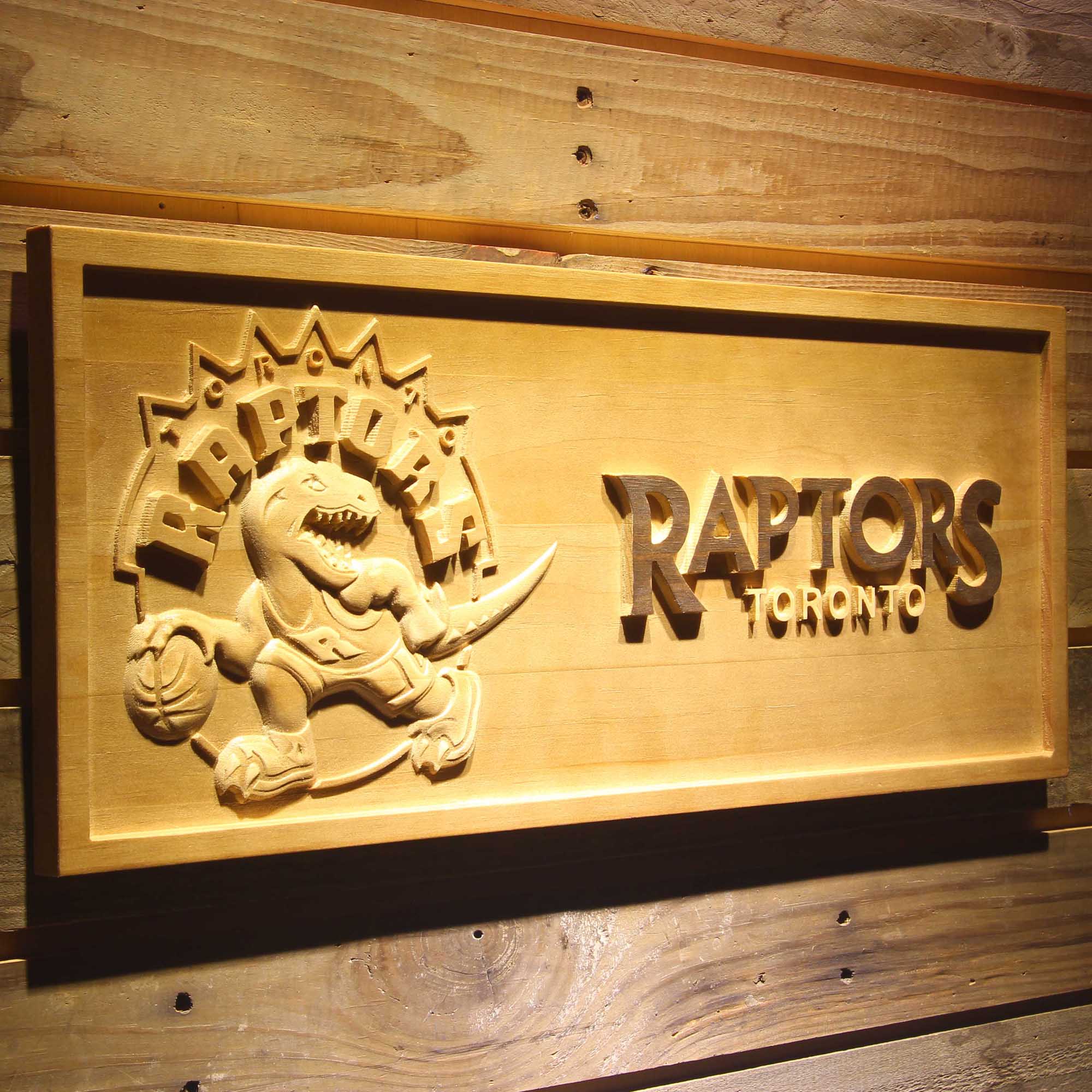 Toronto Raptors Basketball Man Cave Sport 3D Wooden Engrave Sign