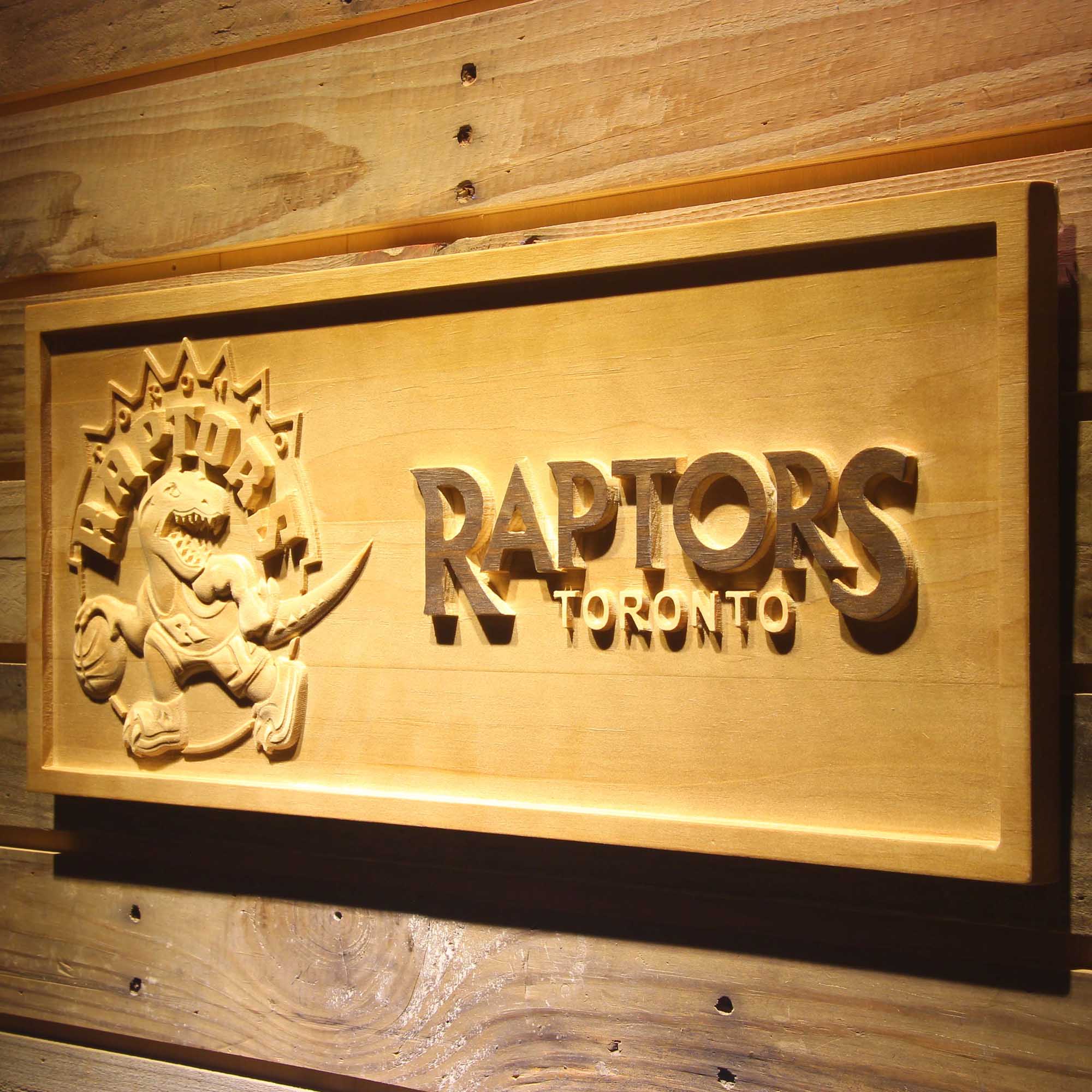 Toronto Raptors Basketball Man Cave Sport 3D Wooden Engrave Sign