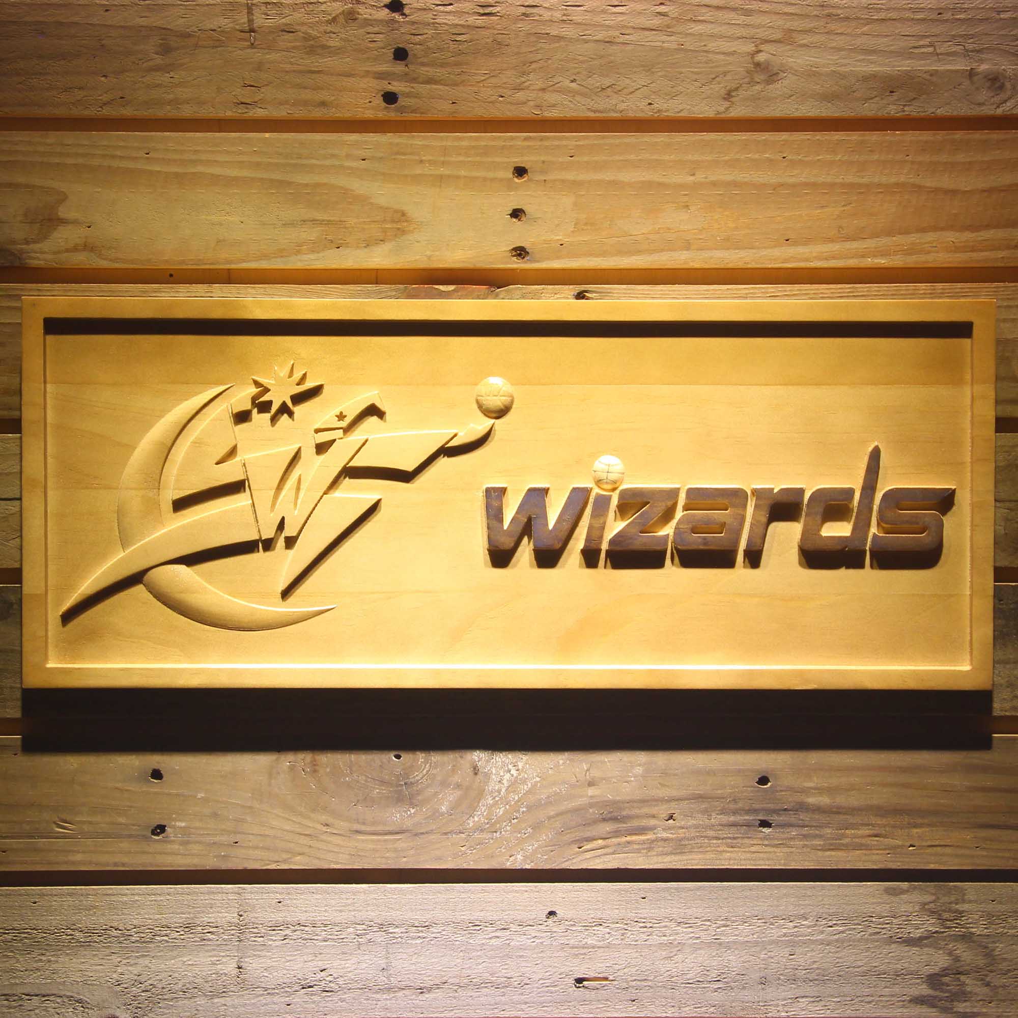 Washington Wizards Basketball Man Cave Sport 3D Wooden Engrave Sign