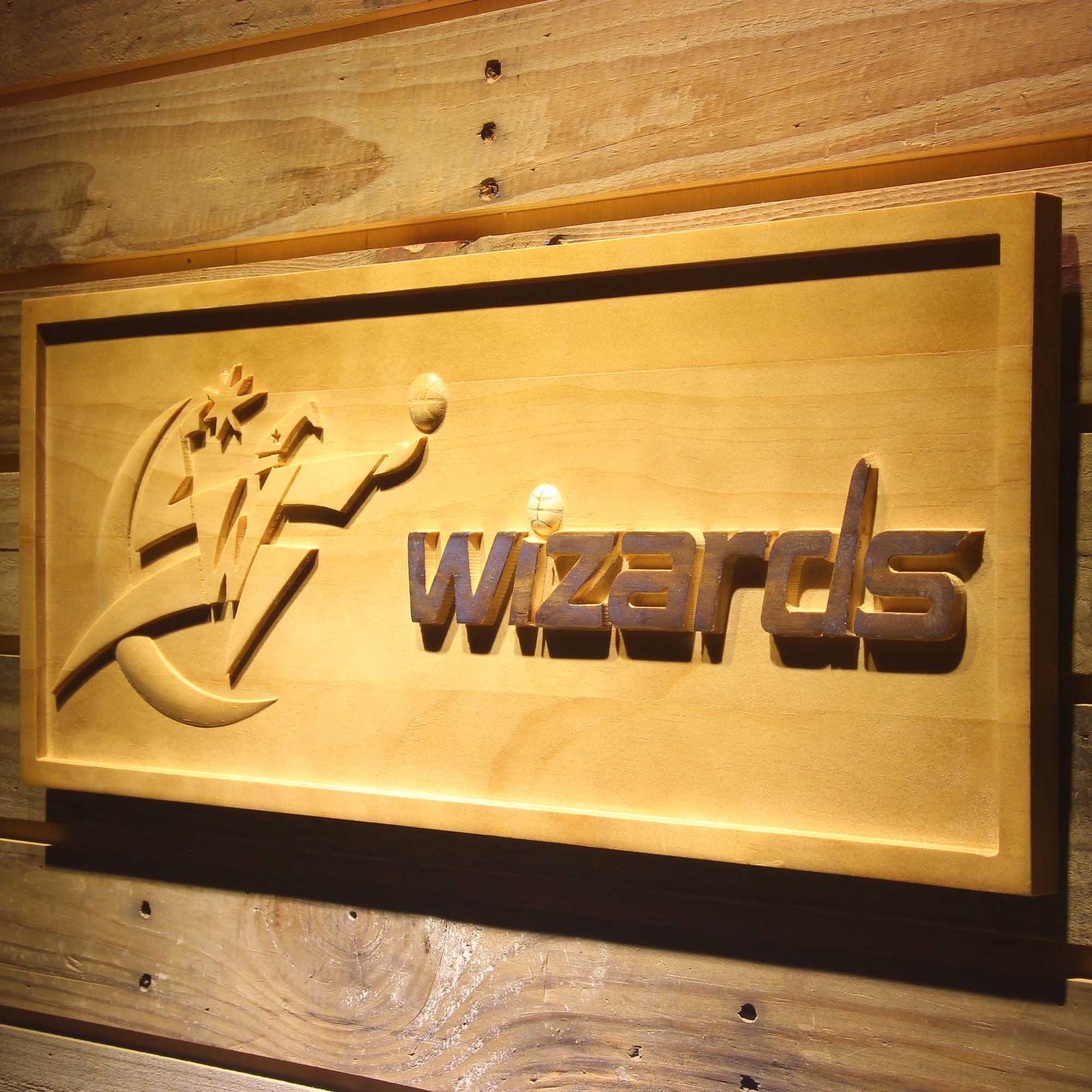 Washington Wizards Basketball Man Cave Sport 3D Wooden Engrave Sign