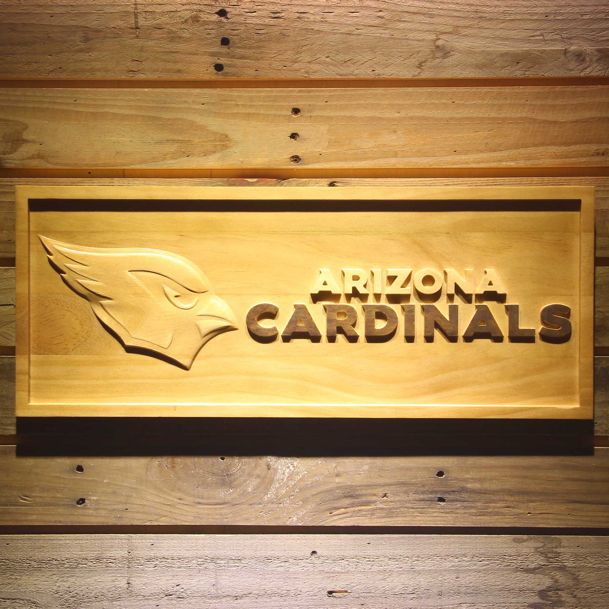 Arizona Cardinals Football Man Cave Sport 3D Wooden Engrave Sign