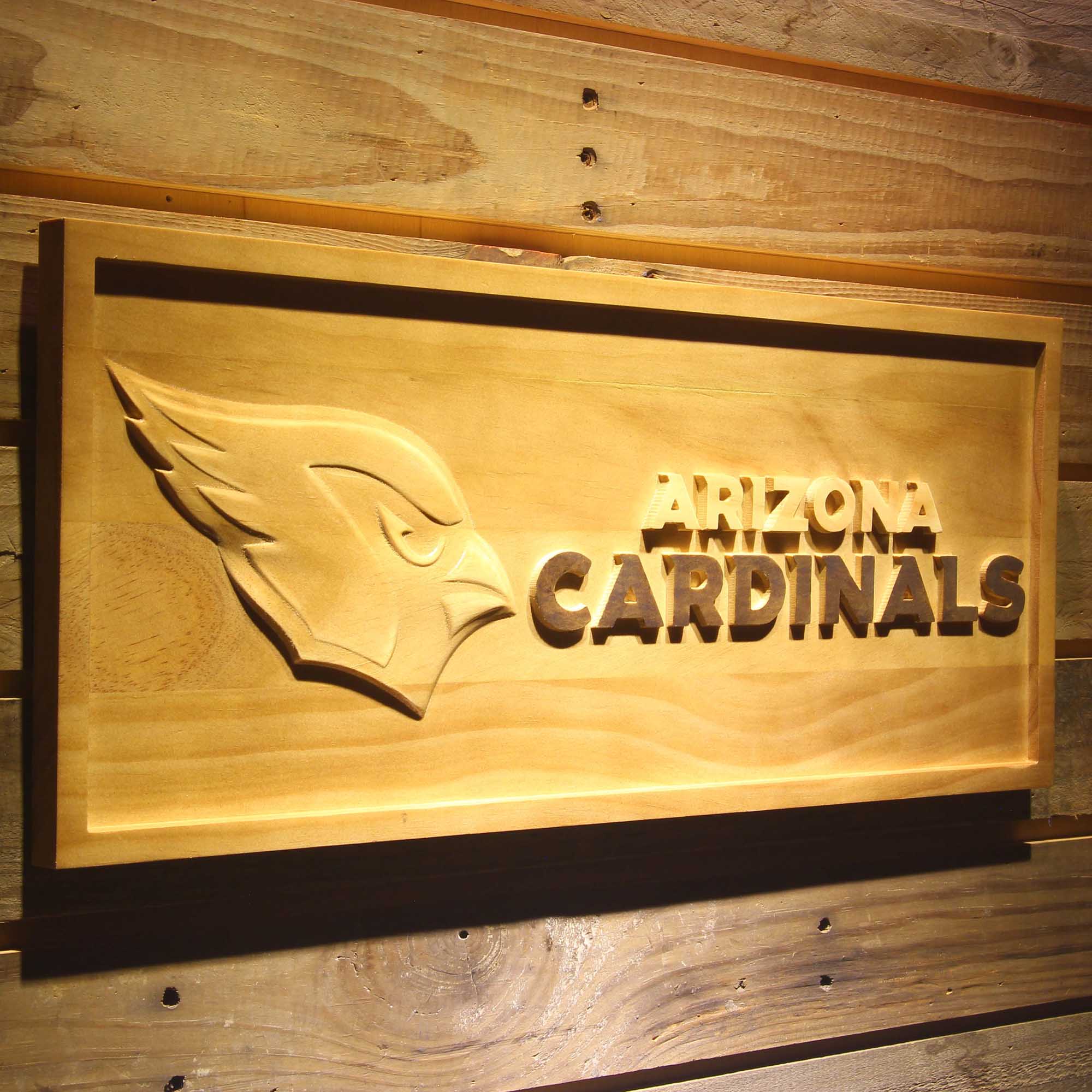 Arizona Cardinals Football Man Cave Sport 3D Wooden Engrave Sign