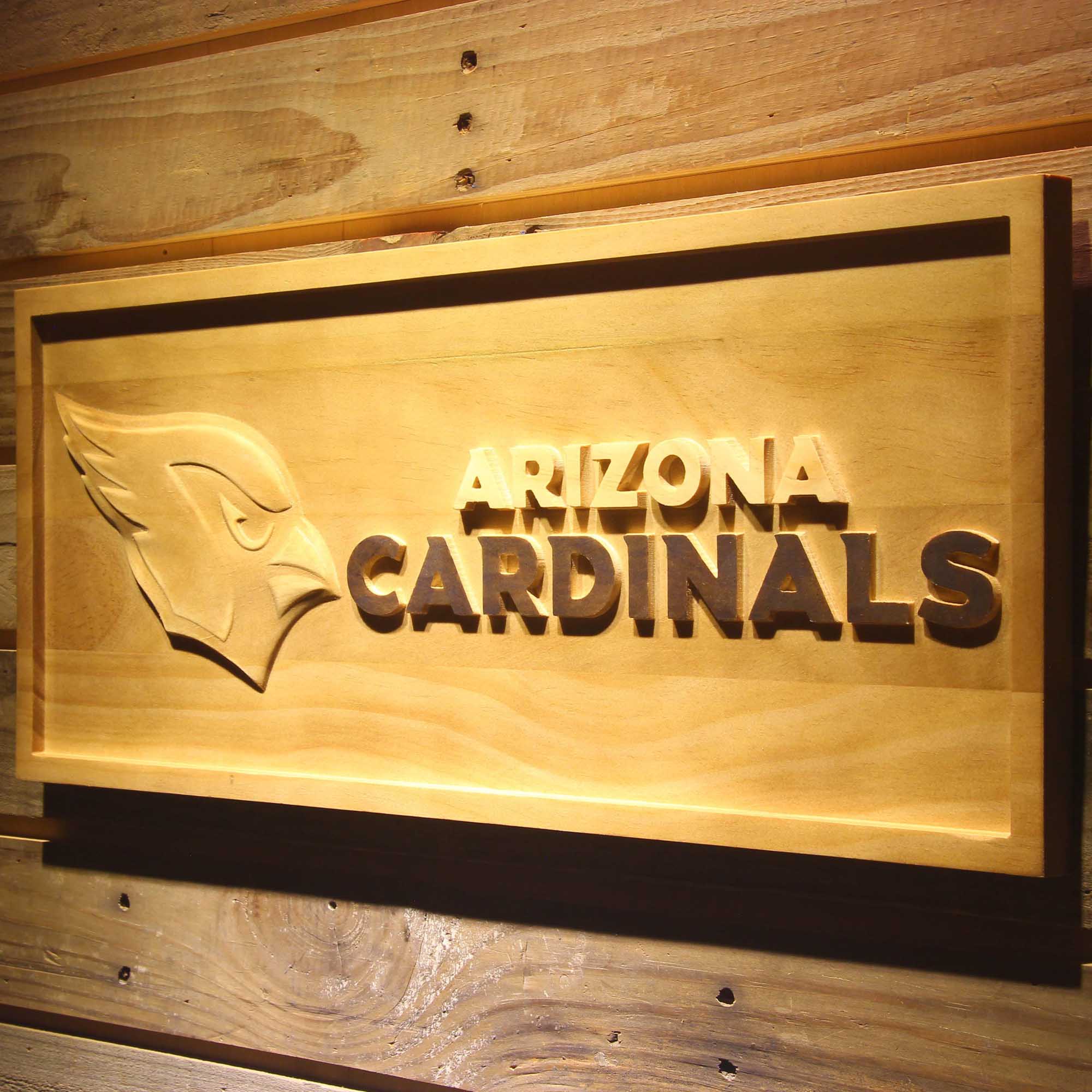 Arizona Cardinals Football Man Cave Sport 3D Wooden Engrave Sign