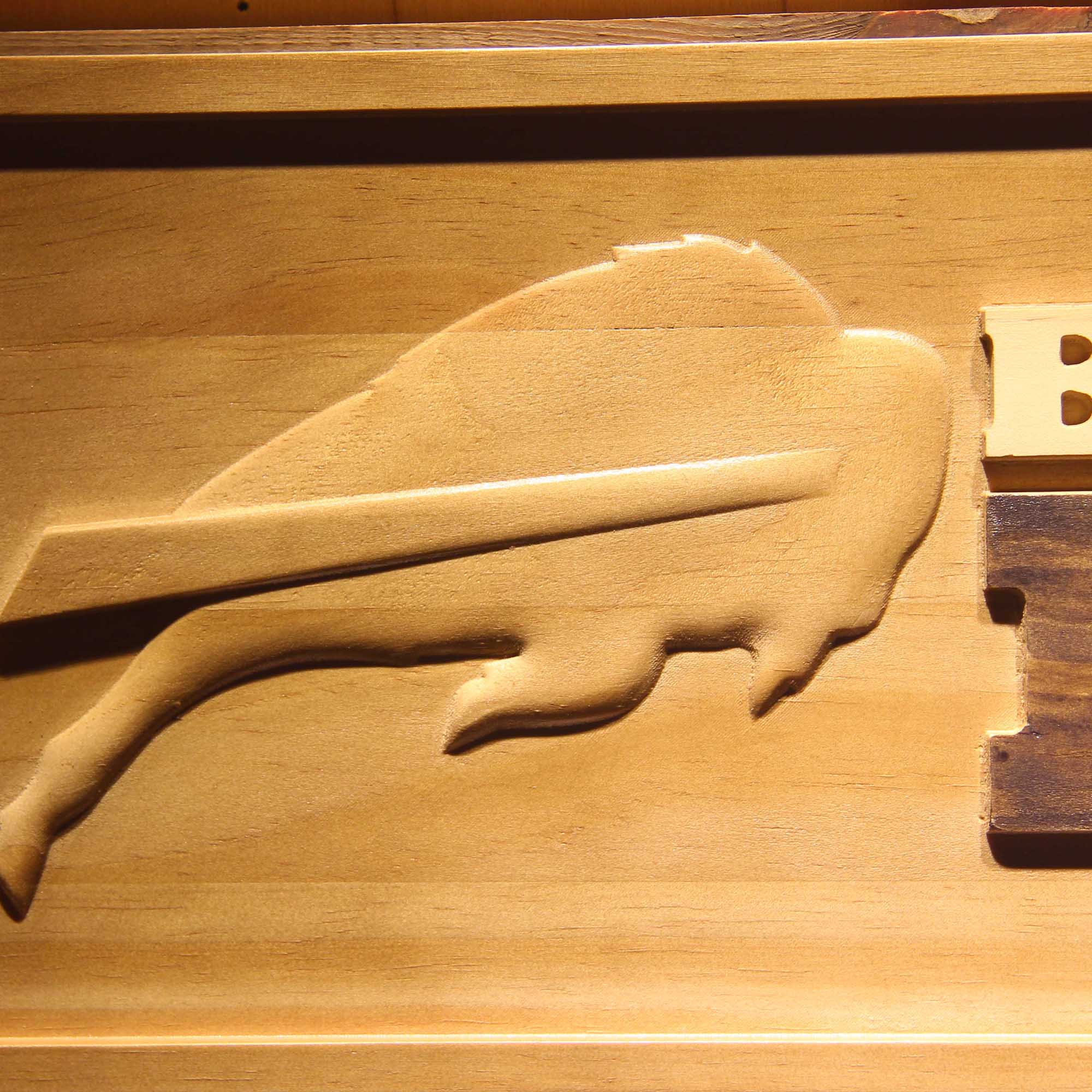Buffalo Bills Football Man Cave Sport 3D Wooden Engrave Sign