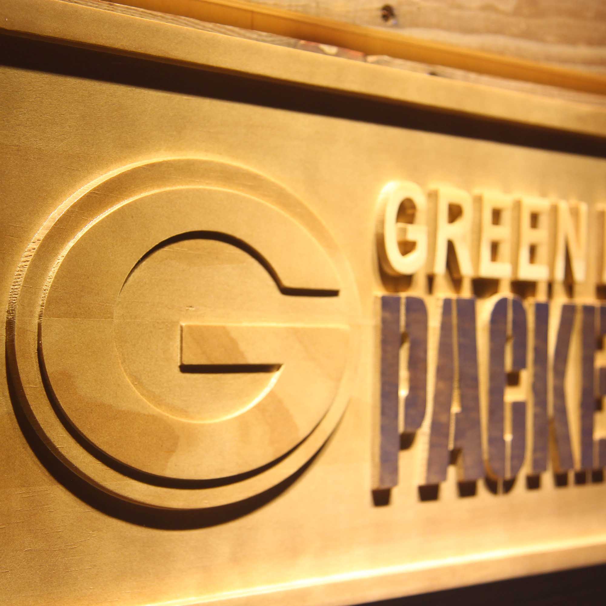 Green Bay Packers Football Man Cave Sport 3D Wooden Engrave Sign