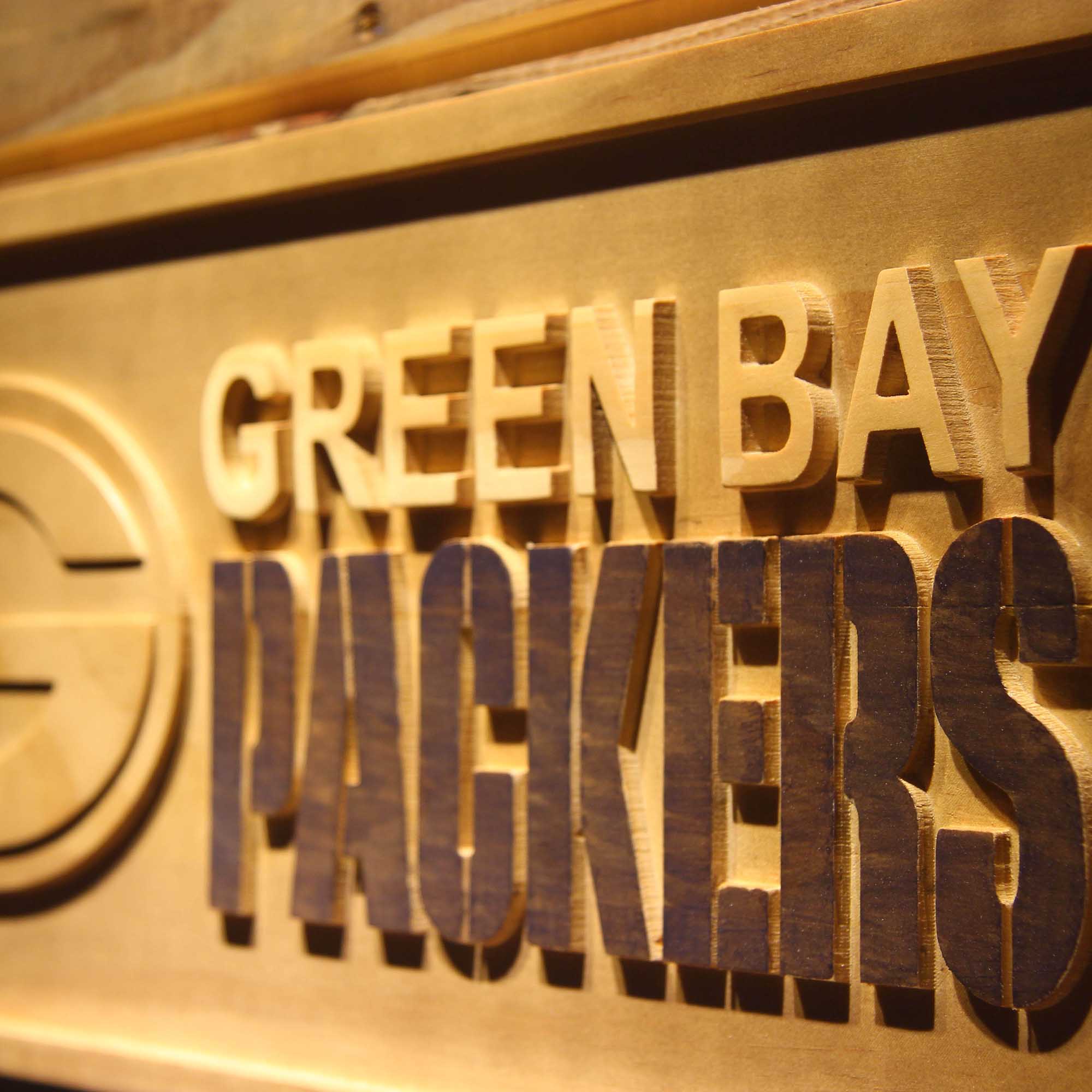 Green Bay Packers Football Man Cave Sport 3D Wooden Engrave Sign