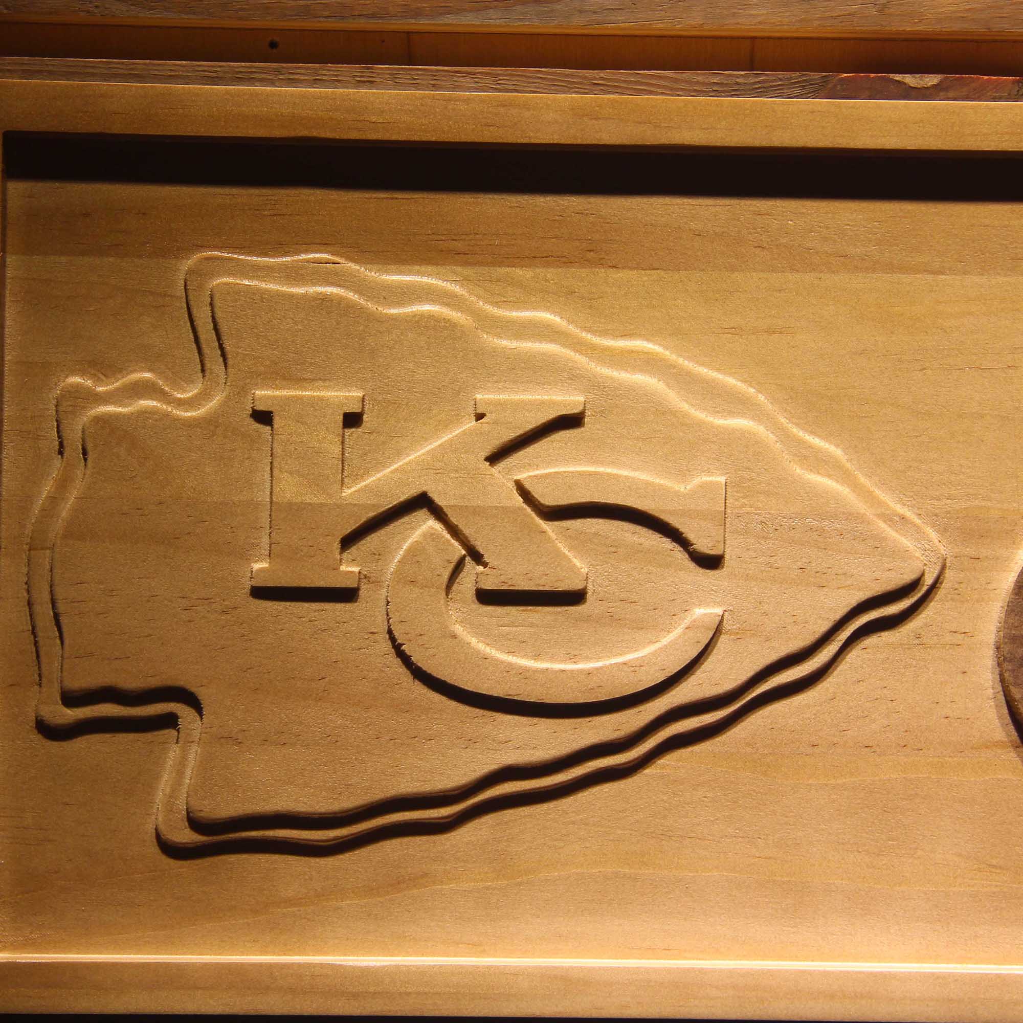 Kansas City Chiefs Football Man Cave Sport 3D Wooden Engrave Sign