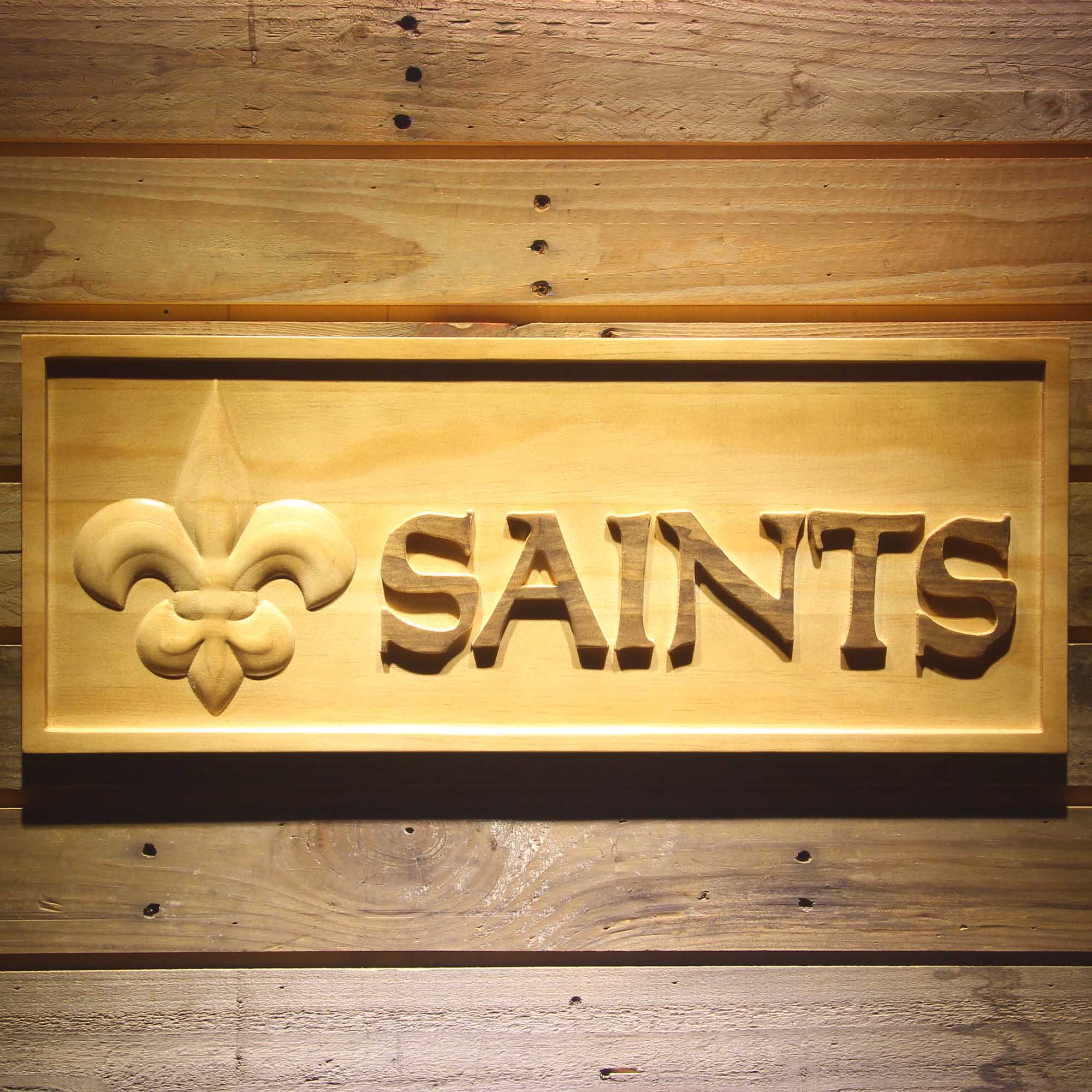 New Orleans Saints Football Man Cave Sport 3D Wooden Engrave Sign